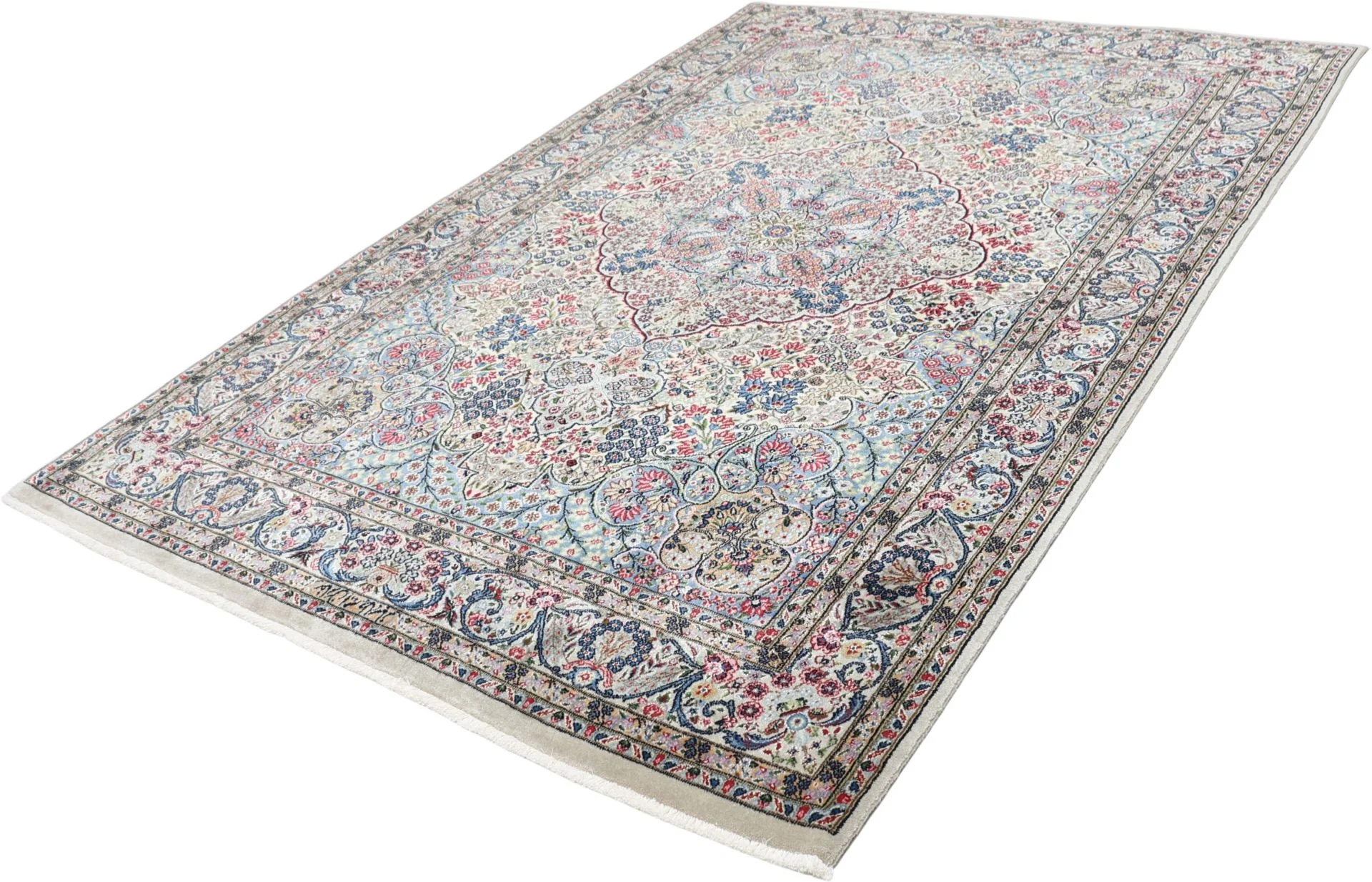 Kerman Perserteppich 163 × 245 cm aus Wolle & Seide, handgeknüpft