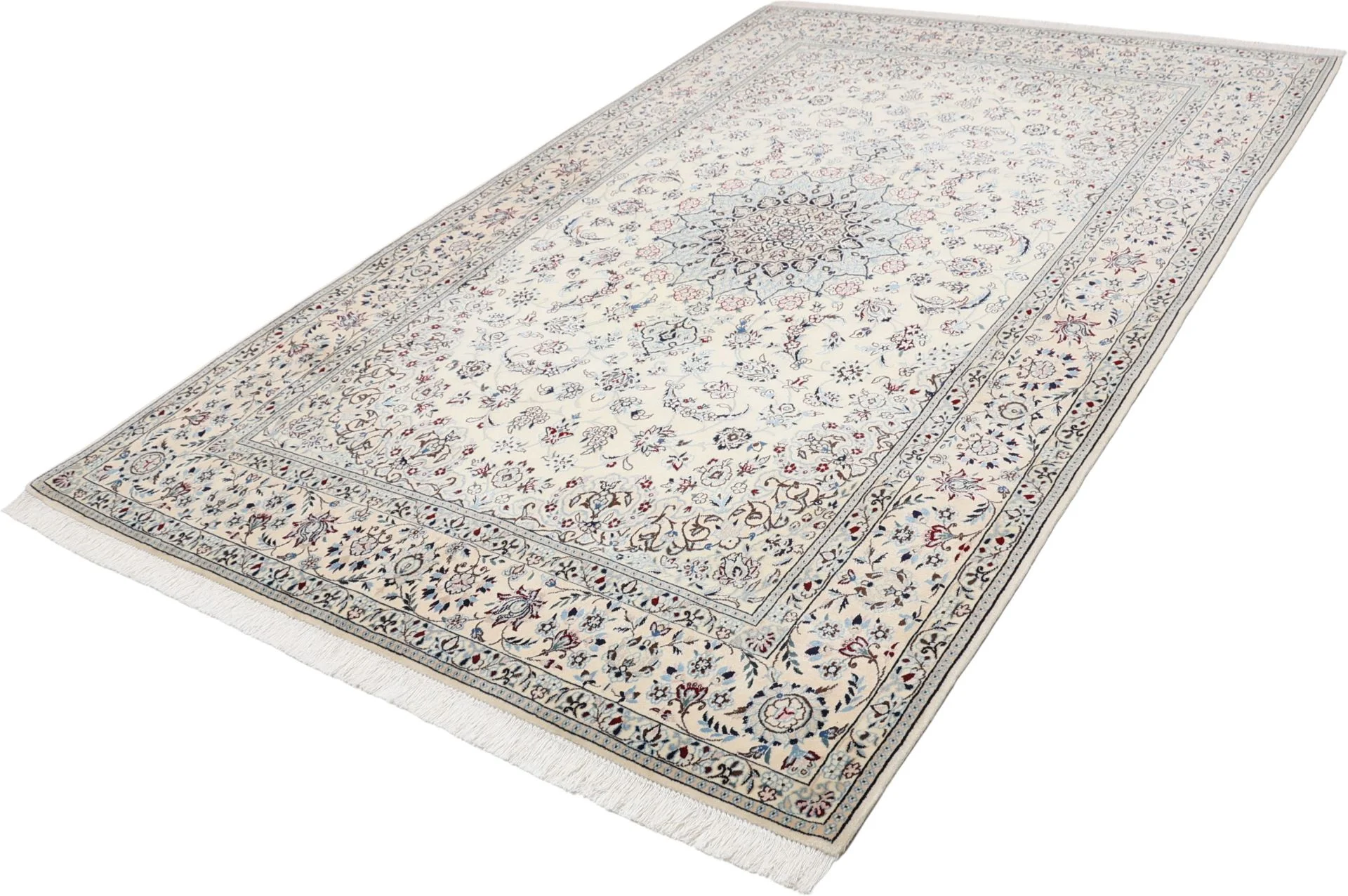 Handgeknüpfter Nain Perserteppich, 160 × 242 cm, Wolle & Seide