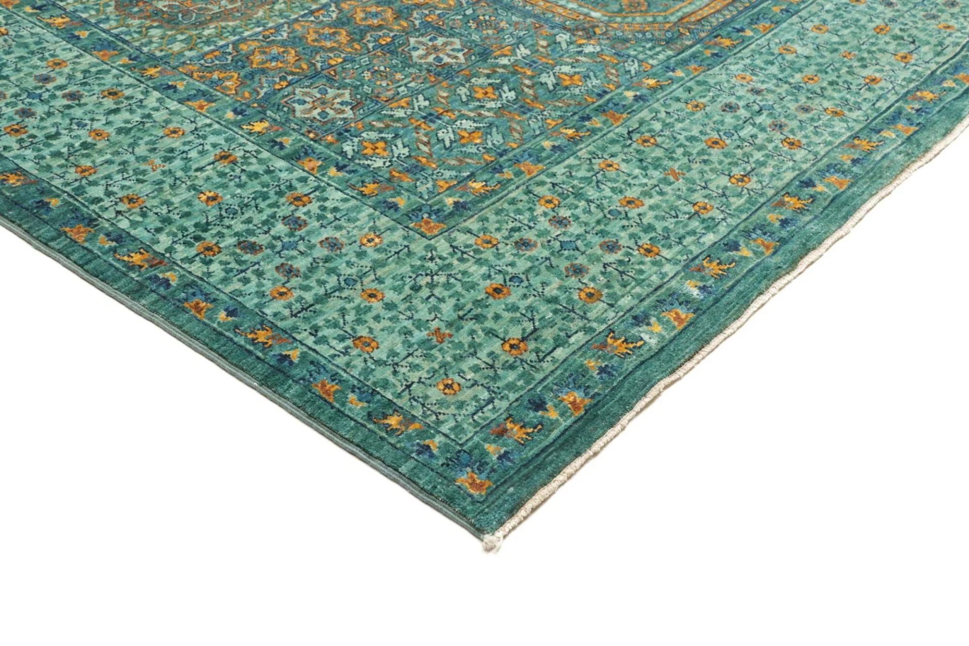 orientteppich-mamluk-170-x-235-cm-schurwolle-handgeknupft-grun-10 Mamluk Orientteppich aus Pakistan, 170 × 235 cm