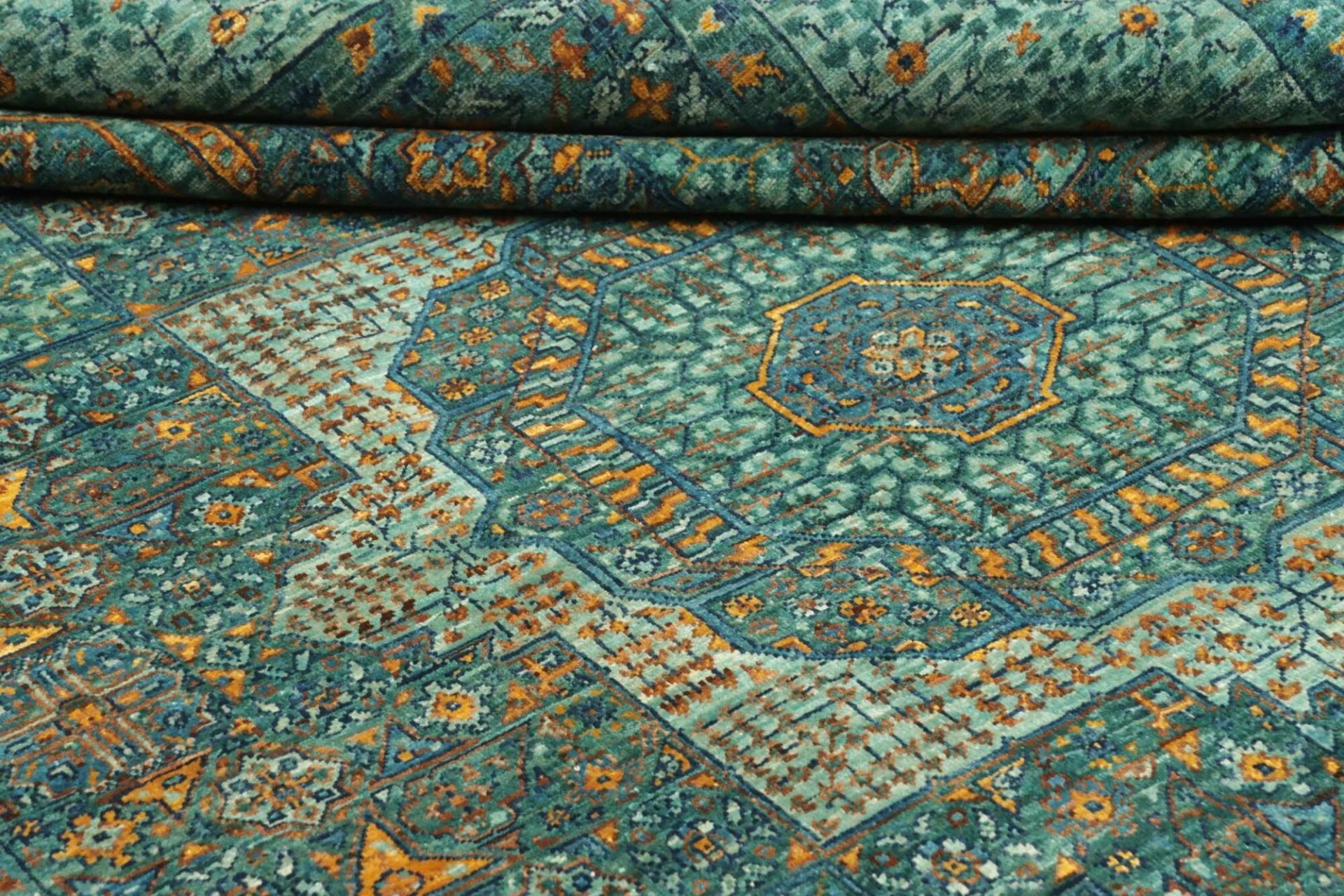 orientteppich-mamluk-170-x-235-cm-schurwolle-handgeknupft-grun-19 Mamluk Orientteppich aus Pakistan, 170 × 235 cm