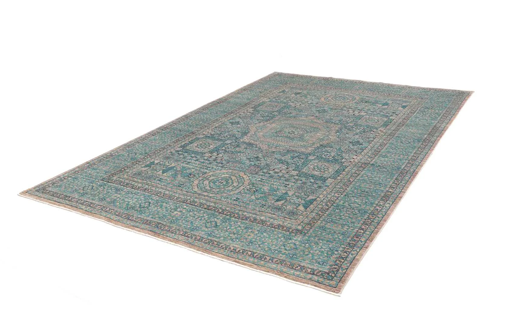 orientteppich-mamluk-208-x-304-cm-schurwolle-handgeknupft-braun-5 Handgeknüpfter Mamluk Orientteppich 208 × 304 cm