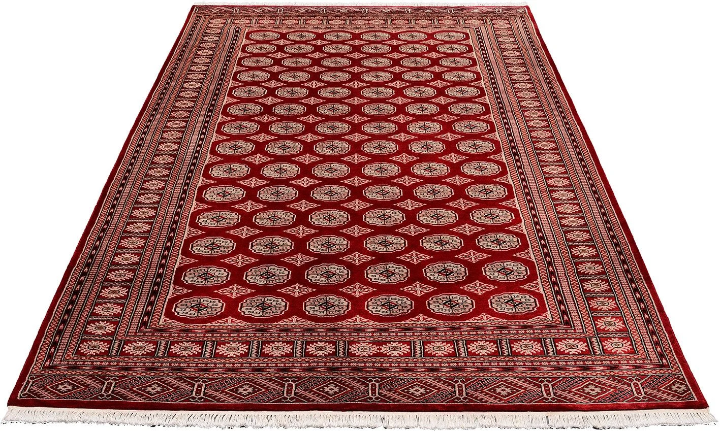 orientteppich-buchara-200-x-314-cm-schurwolle-handgeknupft-tekke-1 Handgeknüpfter Orientteppich 200 × 314 cm