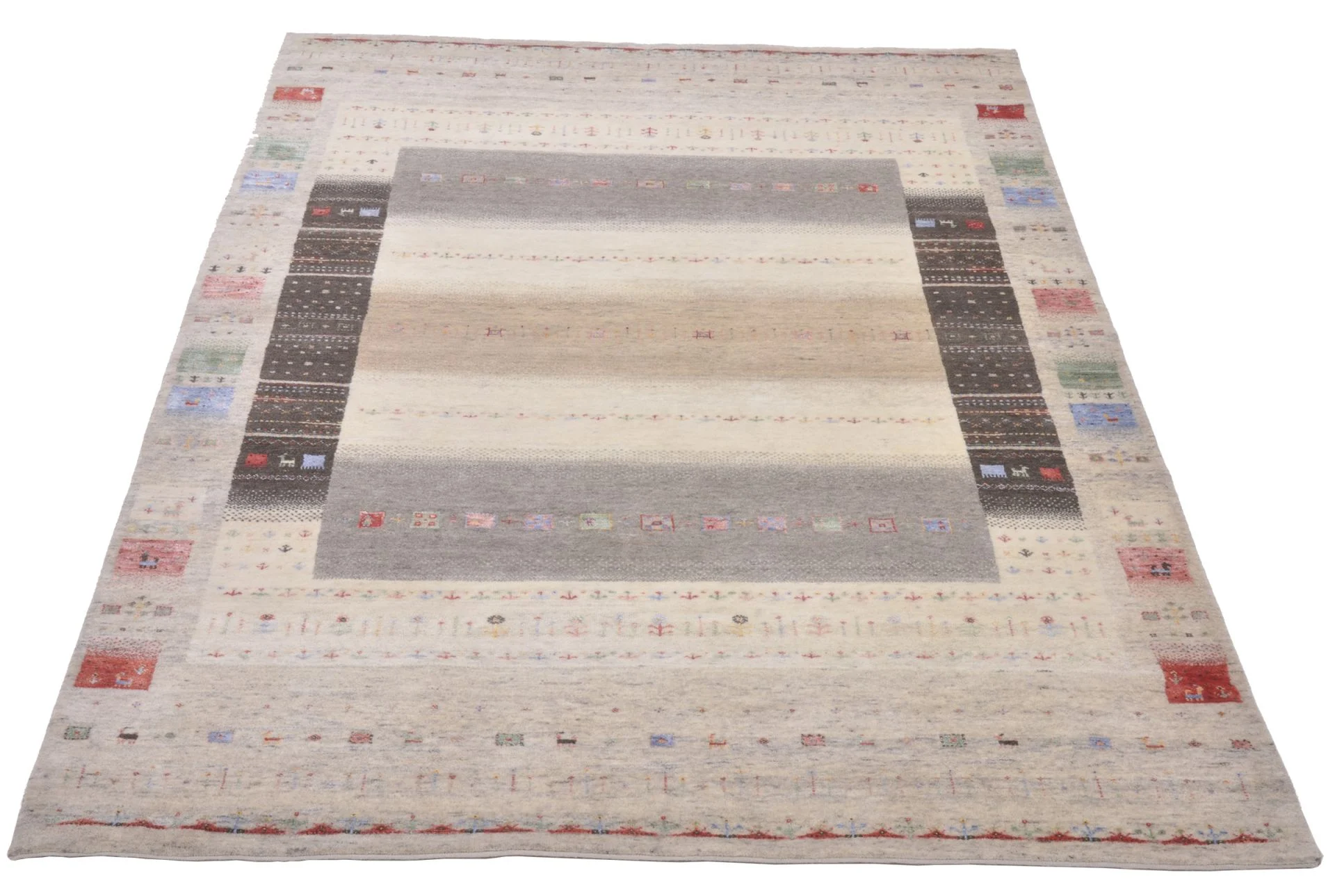 Loribaft Orientteppich 173 × 249 cm aus Wolle & Seide, handgeknüpft