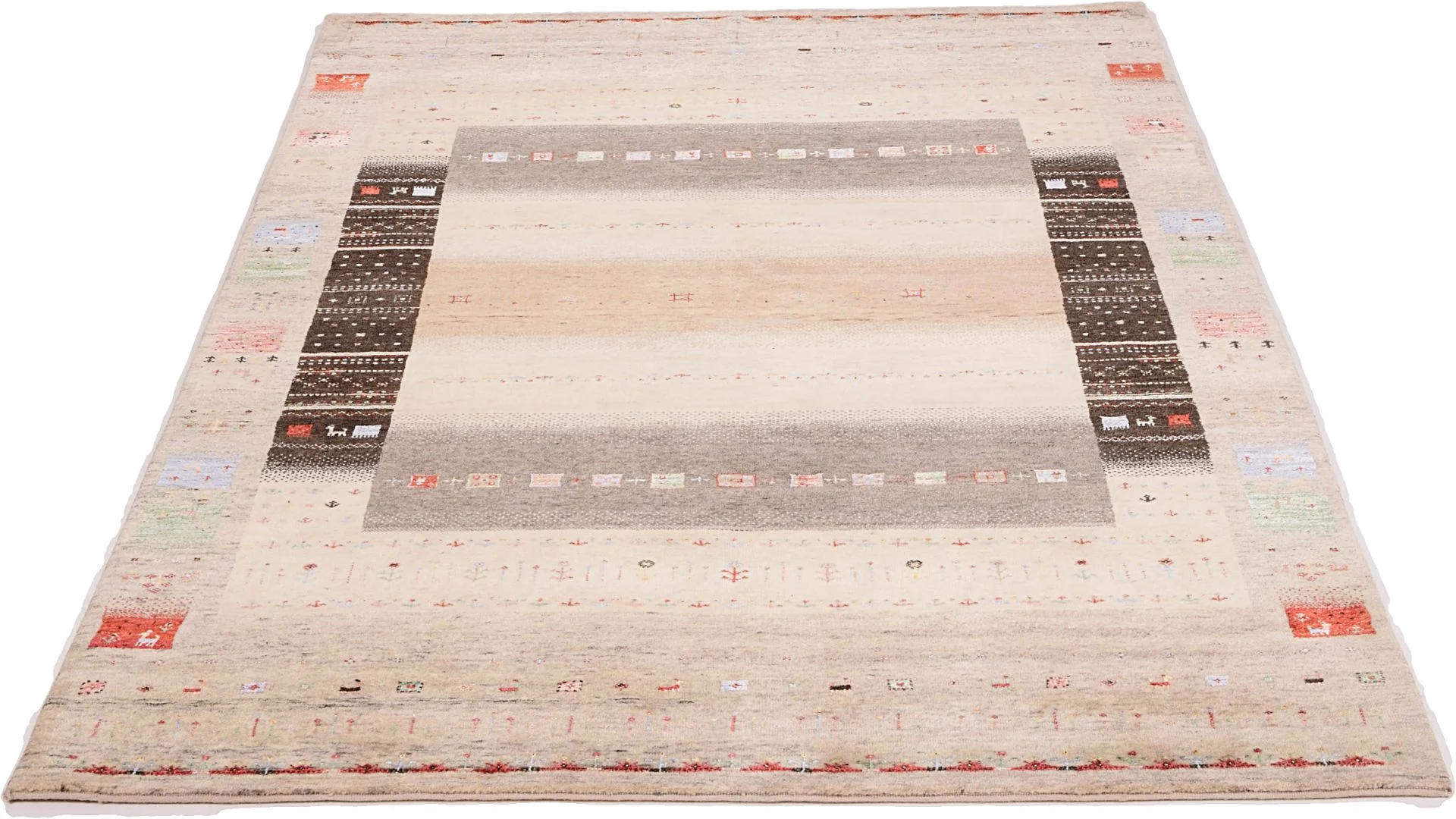 Loribaft Orientteppich 173 × 249 cm aus Wolle & Seide, handgeknüpft