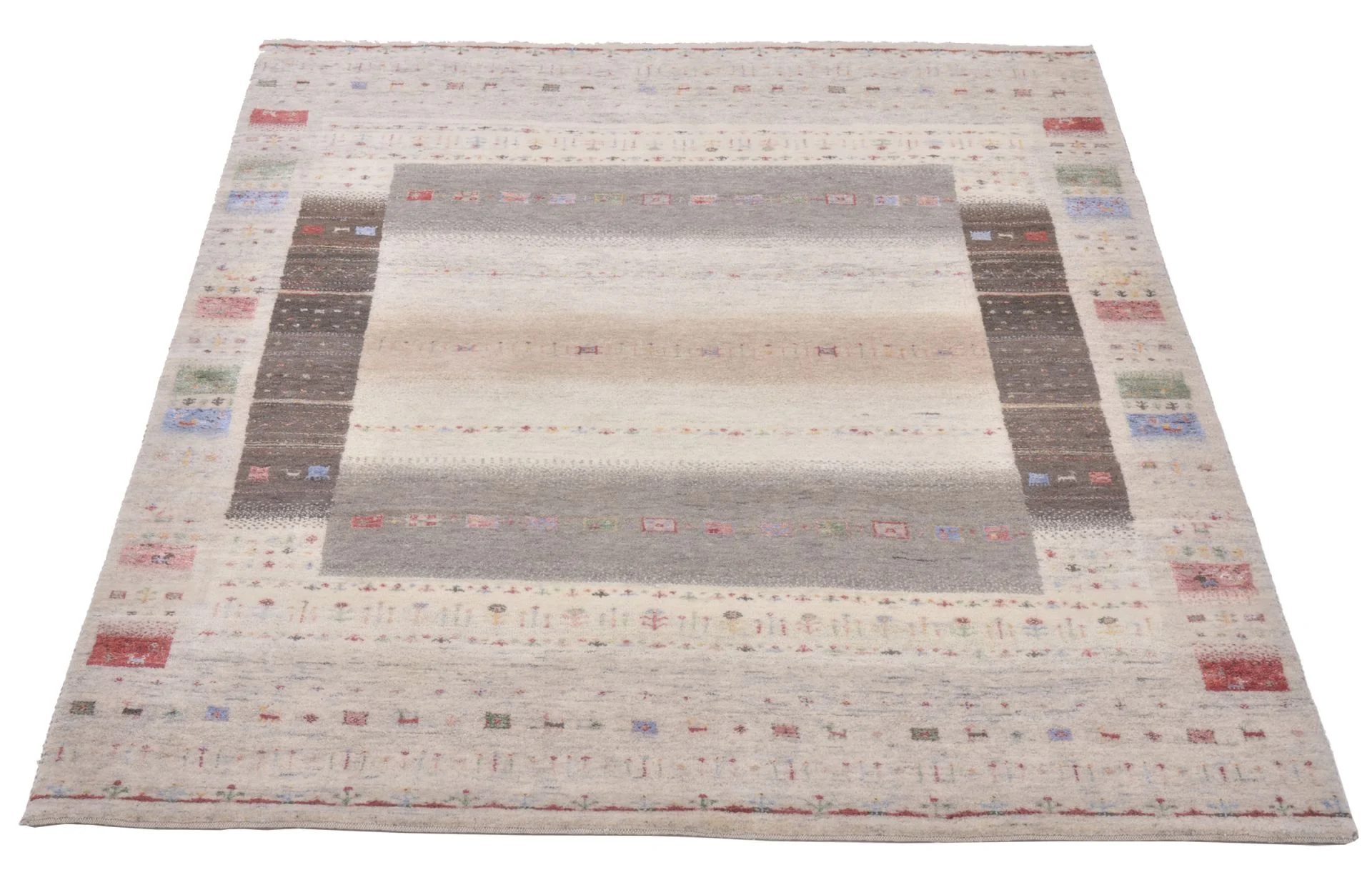 Handgeknüpfter Loribaft Orientteppich, 153 × 198 cm, Wolle & Seide
