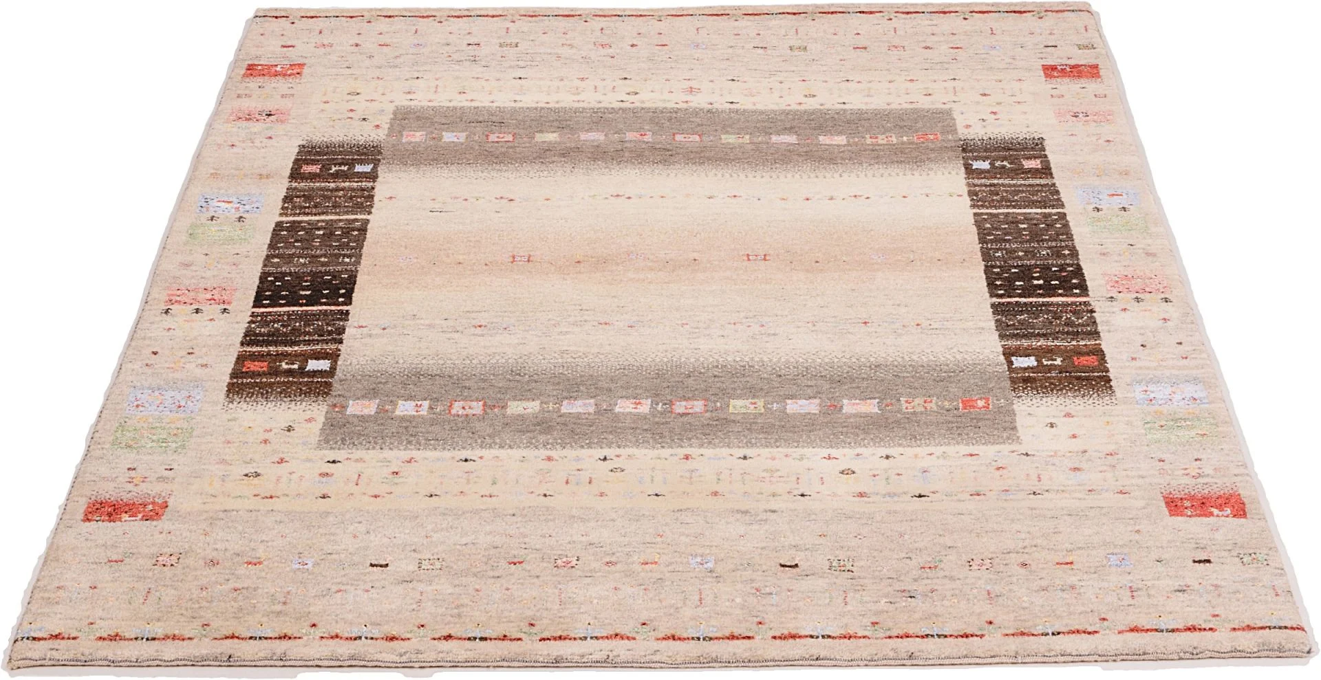 Handgeknüpfter Loribaft Orientteppich, 153 × 198 cm, Wolle & Seide