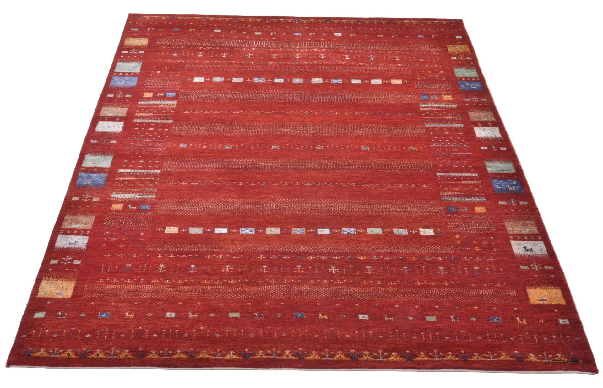 Handgeknüpfter Loribaft Orientteppich, 175 × 242 cm, Wolle & Seide