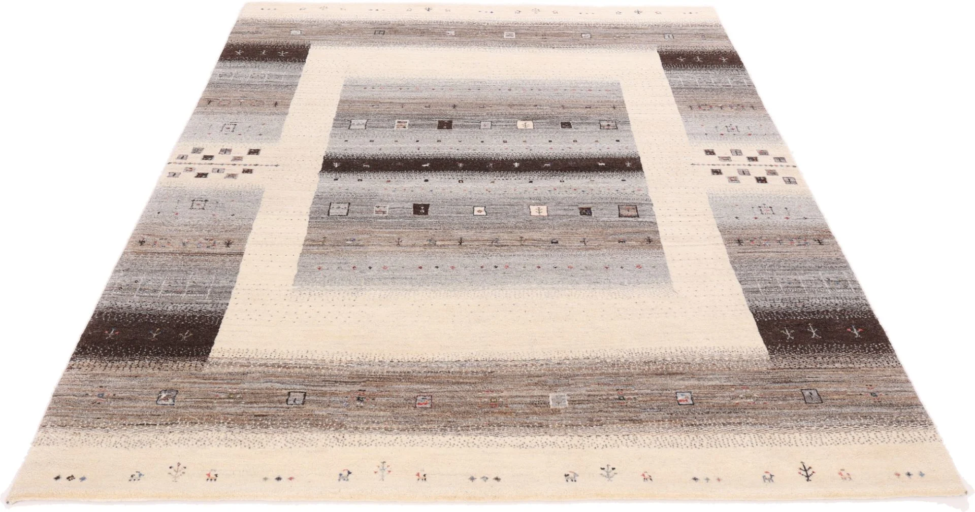 Handgeknüpfter Loribaft Orientteppich, 256 × 198 cm, Wolle & Seide