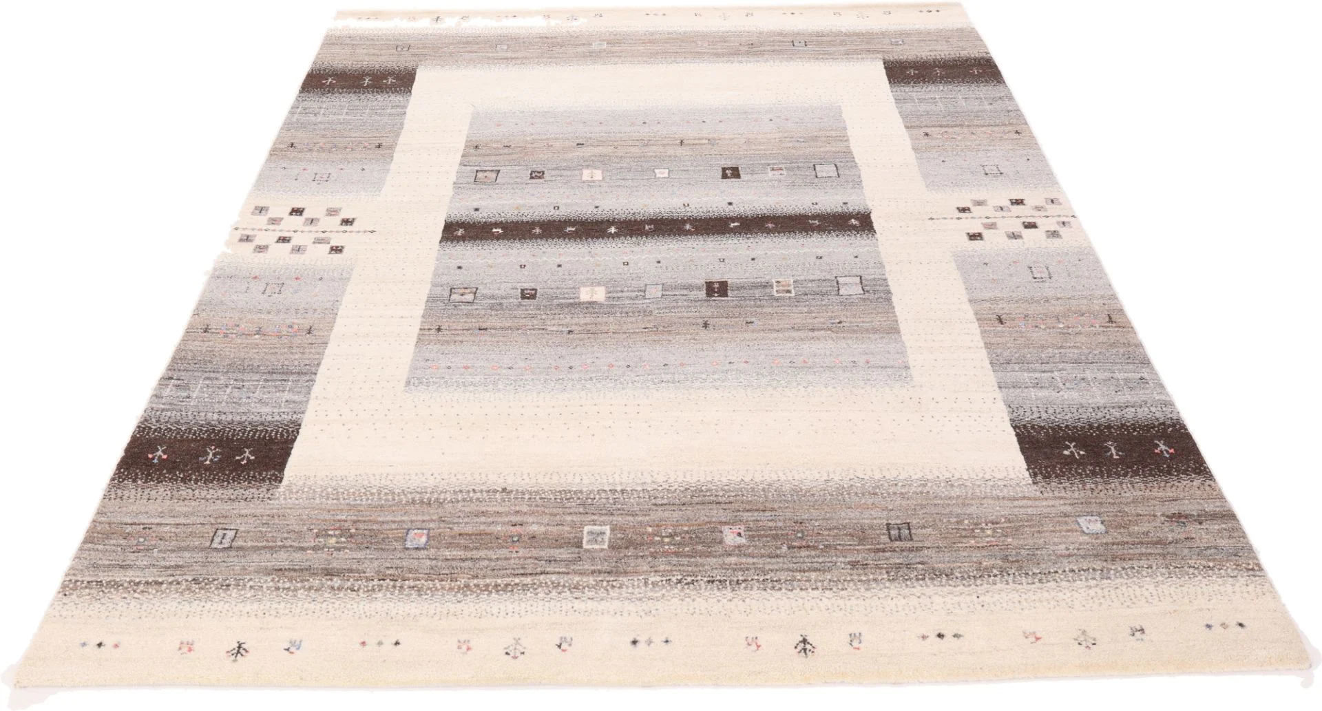 Handgeknüpfter Loribaft Orientteppich, 256 × 198 cm, Wolle & Seide