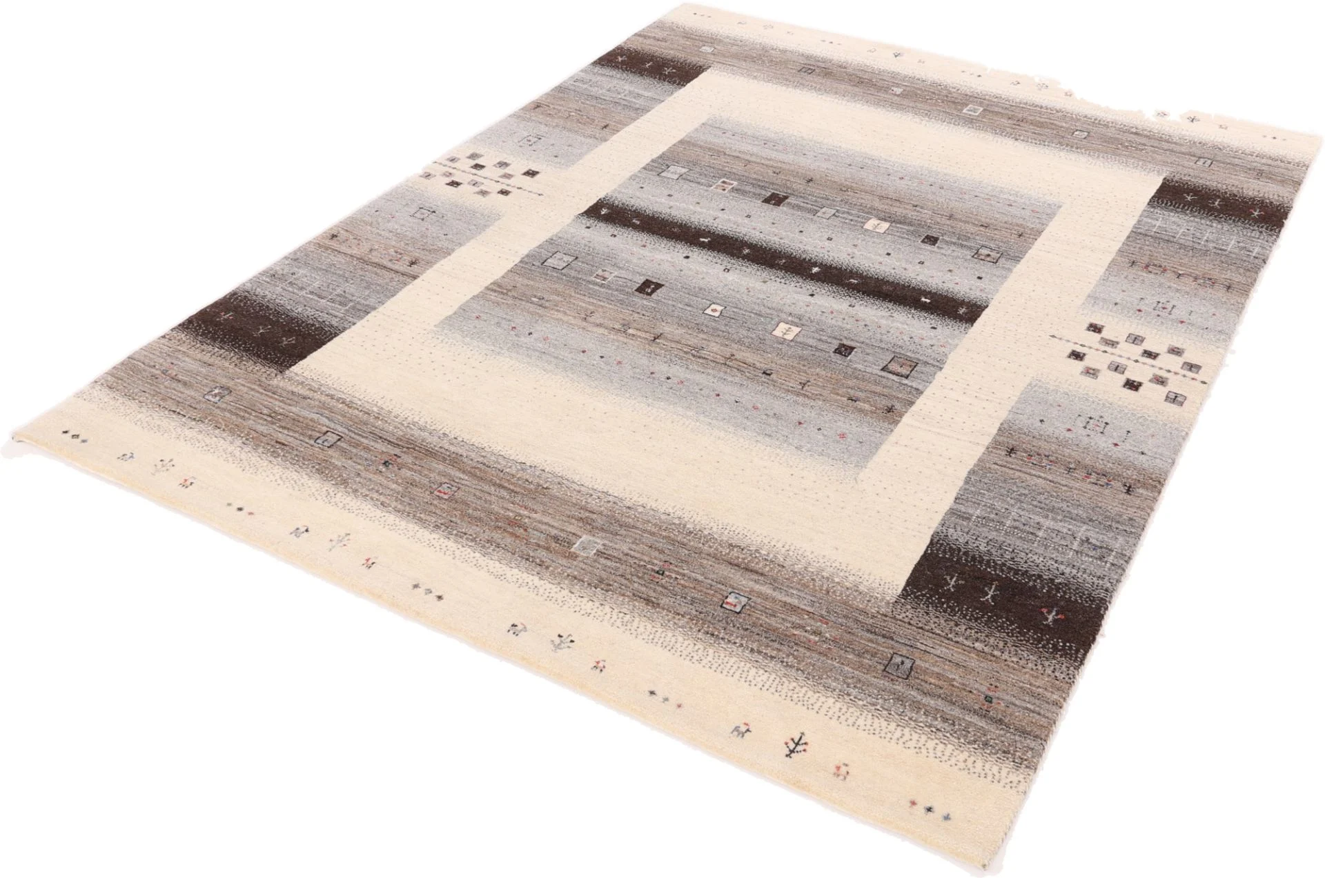 Handgeknüpfter Loribaft Orientteppich, 256 × 198 cm, Wolle & Seide