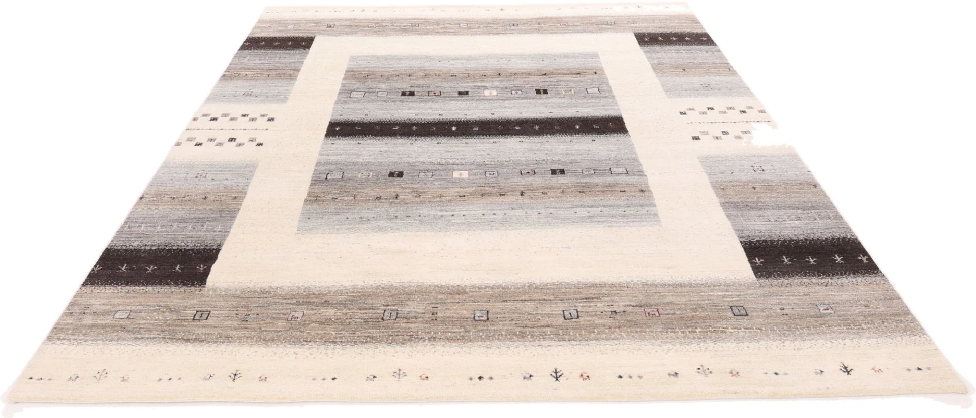 Handgeknüpfter Loribaft Orientteppich, 305 × 247 cm, Wolle & Seide