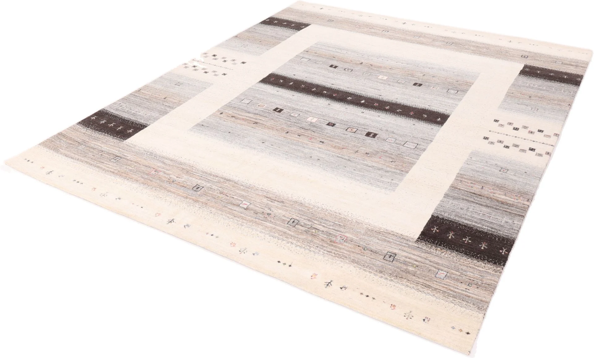 Handgeknüpfter Loribaft Orientteppich, 305 × 247 cm, Wolle & Seide