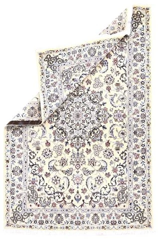 Handgeknüpfter Nain Perserteppich, 200 × 130 cm, Wolle & Seide
