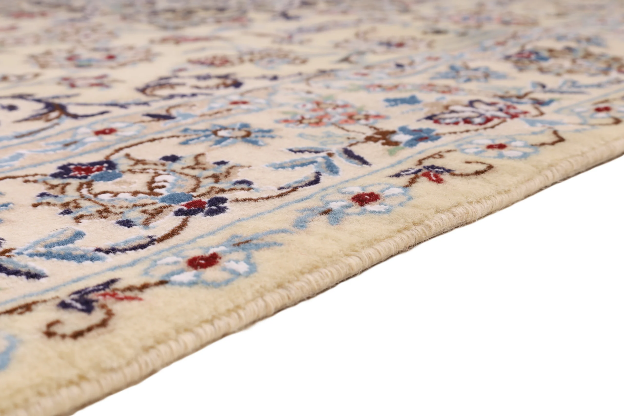 Handgeknüpfter Nain Perserteppich, 200 × 130 cm, Wolle & Seide