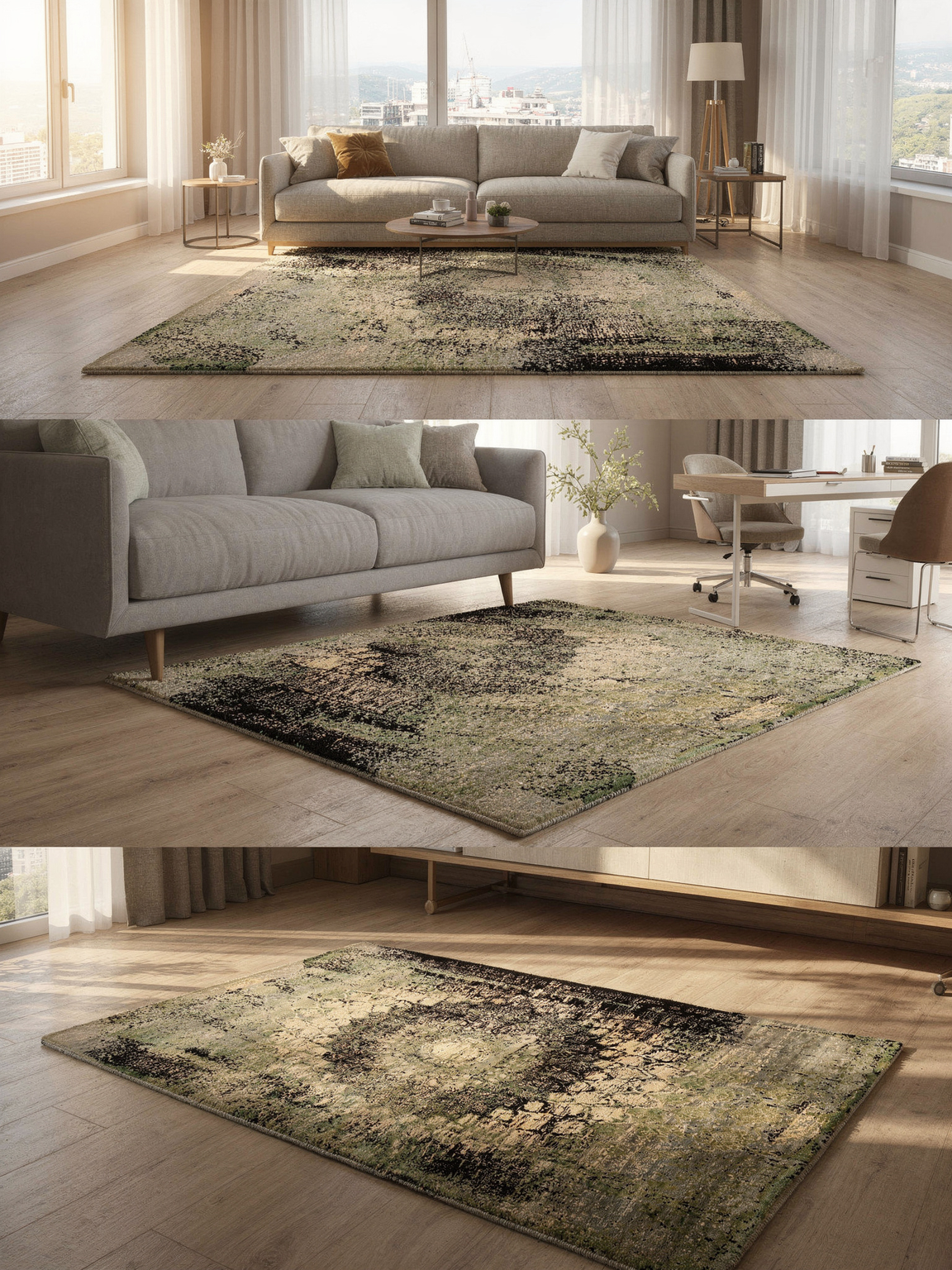 Orientteppich 237 × 175 cm aus Wolle & Seide, handgeknüpft