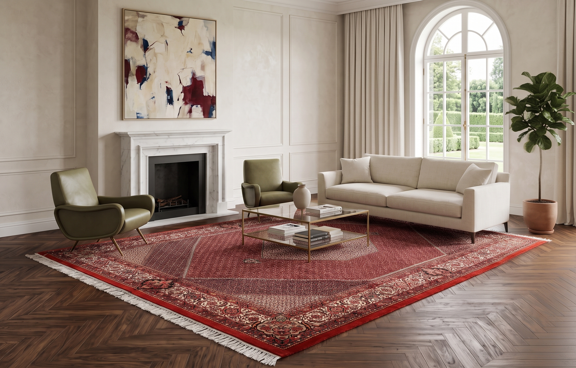 Bijar Perserteppich 308 × 212 cm aus Wolle & Seide, handgeknüpft