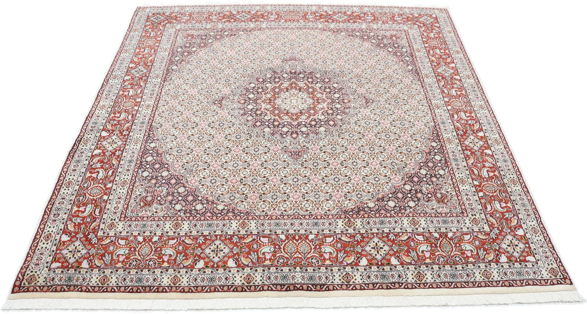 Handgeknüpfter Moud Perserteppich, 195 × 207 cm, Wolle