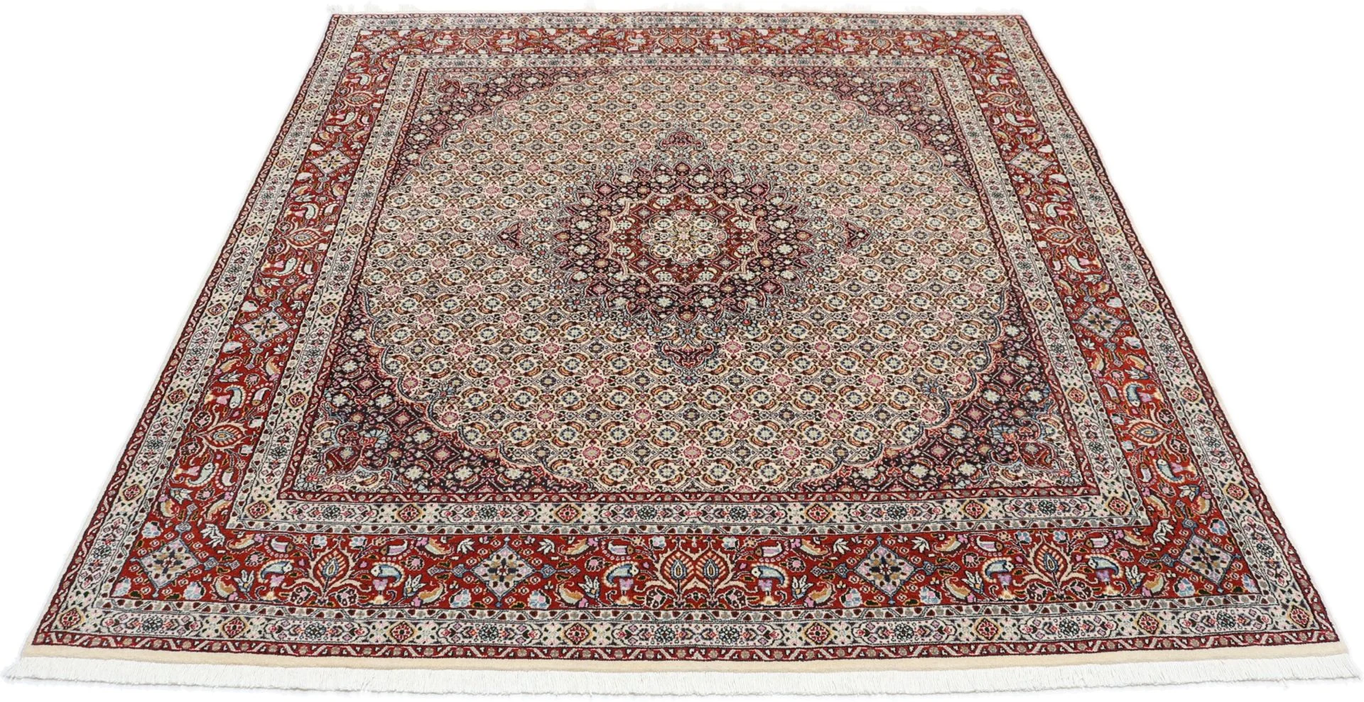 Handgeknüpfter Moud Perserteppich, 195 × 207 cm, Wolle