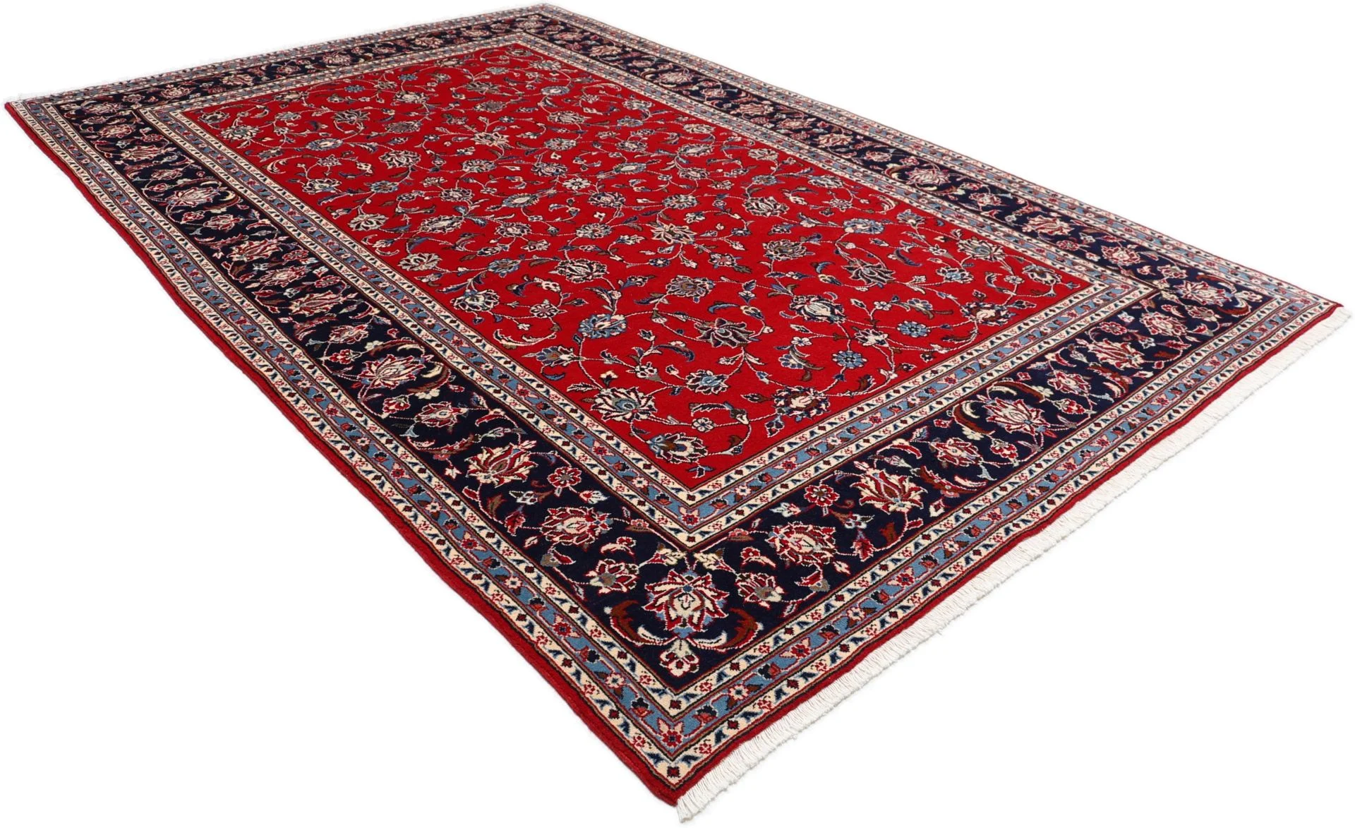 Handgeknüpfter Kashan Perserteppich, 200 × 304 cm, Wolle