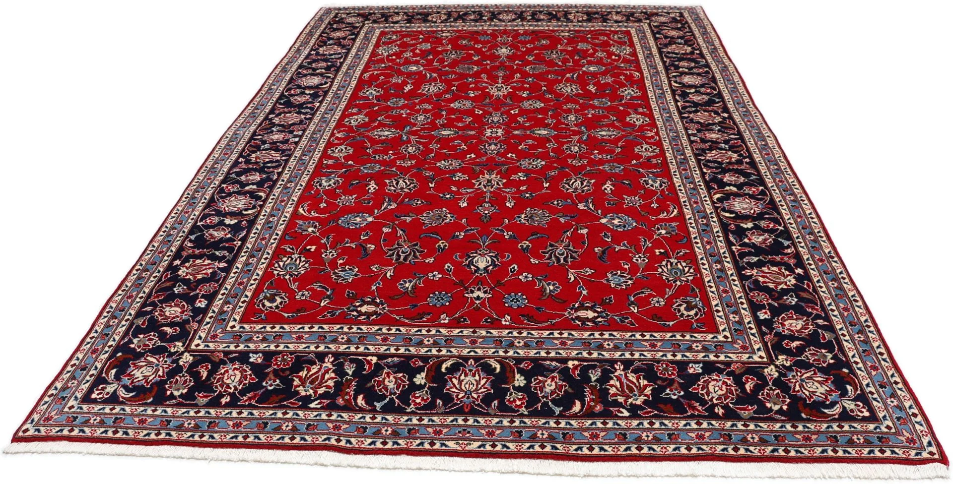 Handgeknüpfter Kashan Perserteppich, 200 × 304 cm, Wolle