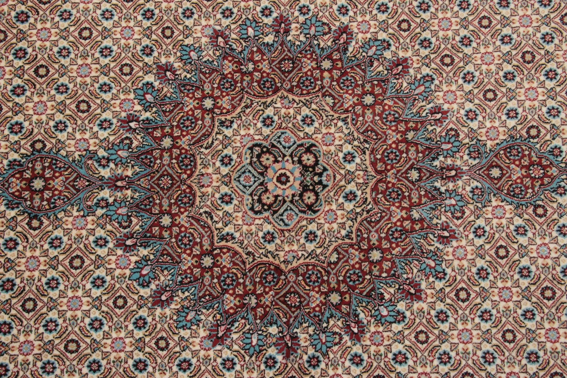 Moud Perserteppich 148 × 210 cm aus Wolle, handgeknüpft