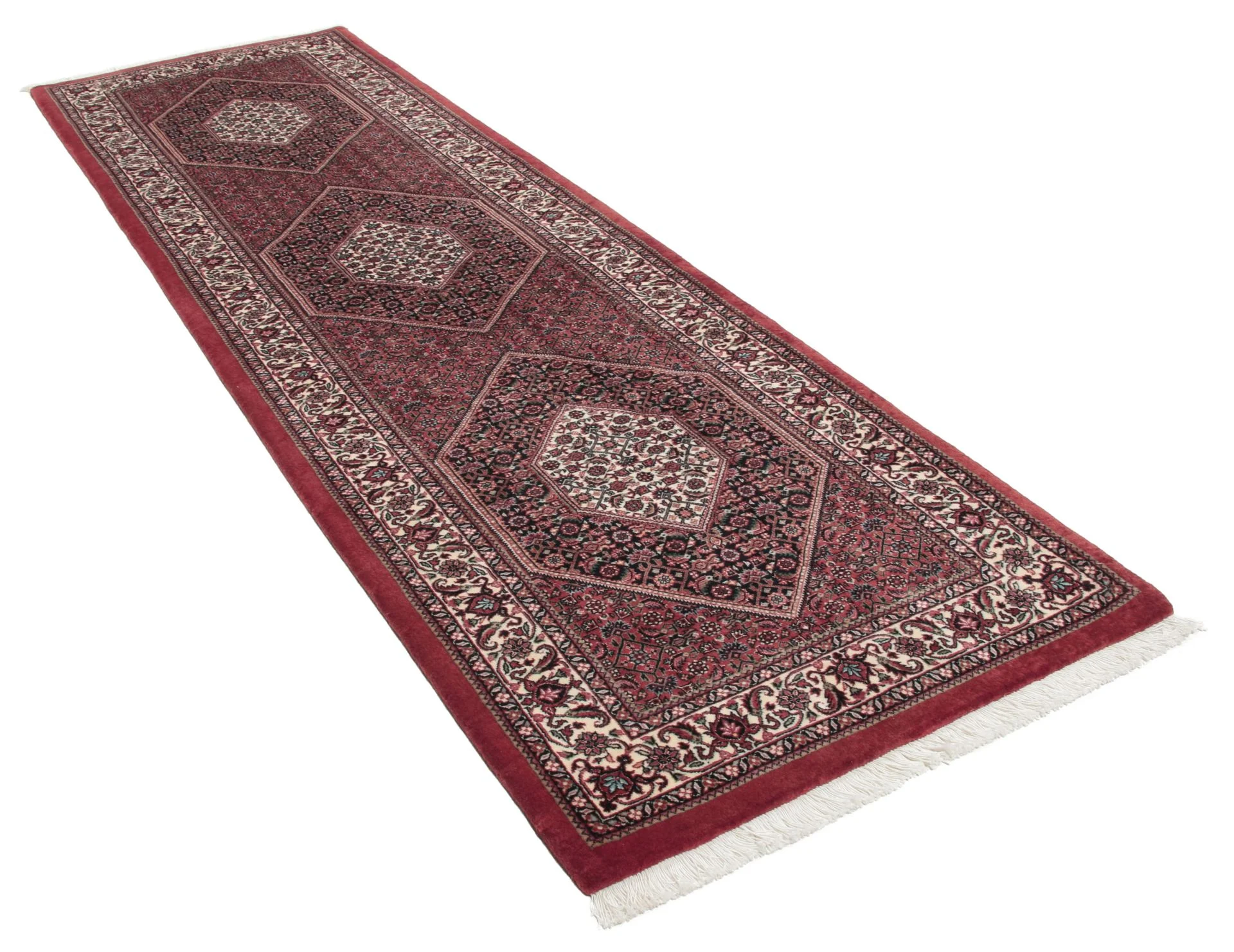 Handgeknüpfter Bijar Perserteppich, 85 × 285 cm, Wolle & Seide