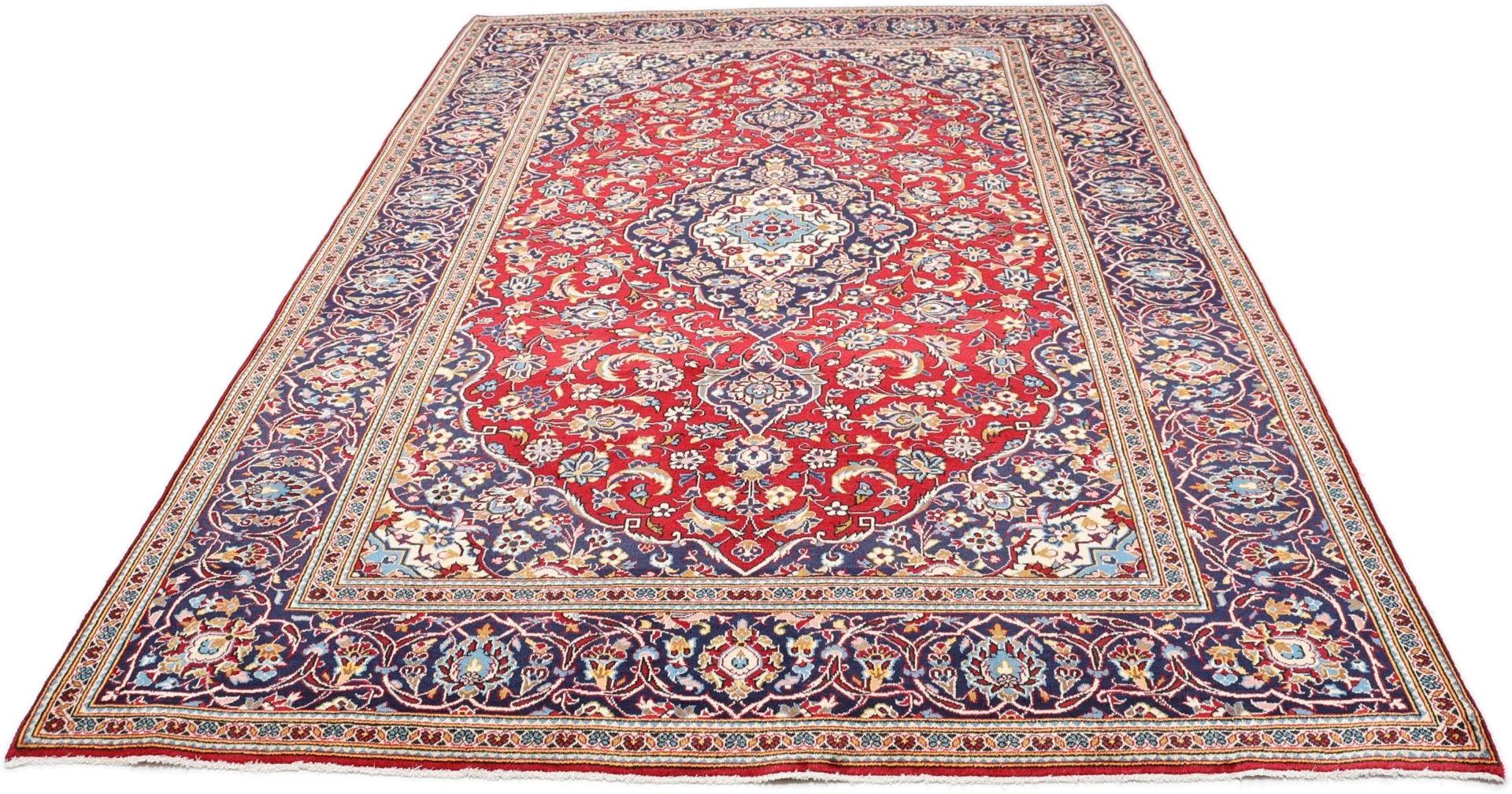Handgeknüpfter Kashan Perserteppich 198 × 293 cm