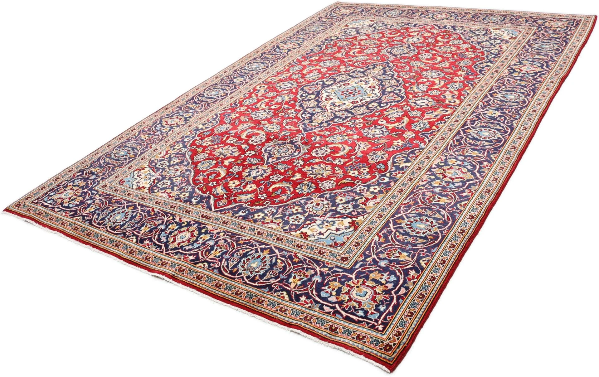 Handgeknüpfter Kashan Perserteppich 198 × 293 cm