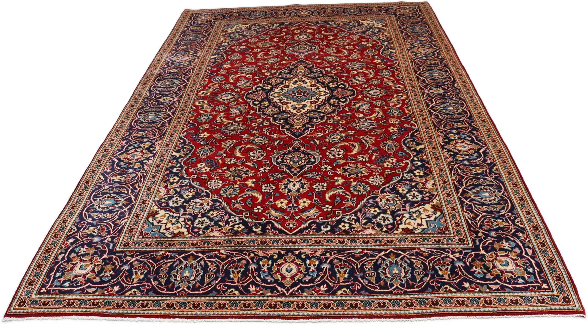Handgeknüpfter Kashan Perserteppich 198 × 293 cm