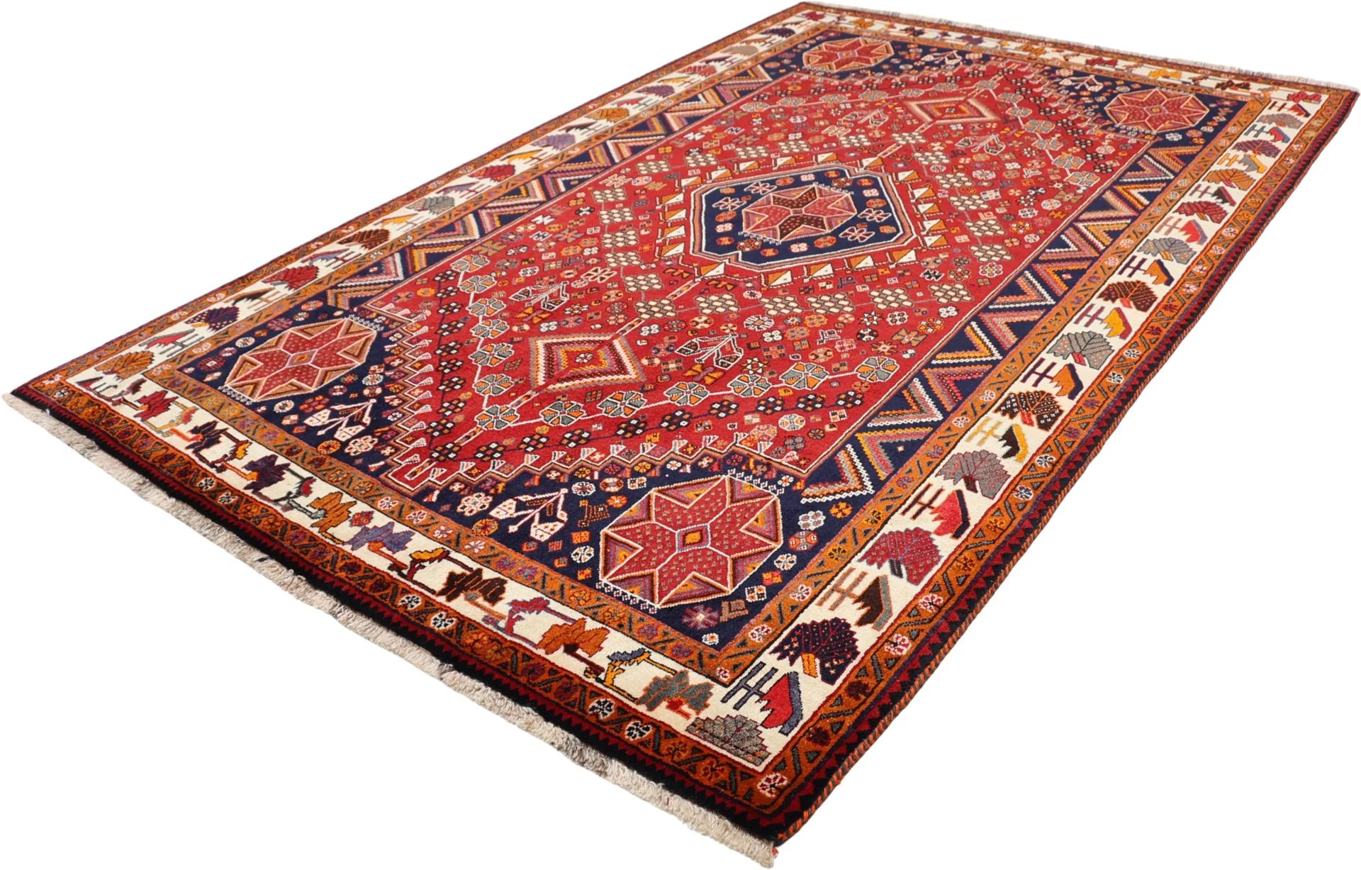 Handgeknüpfter Shiraz Perserteppich 175 × 275 cm