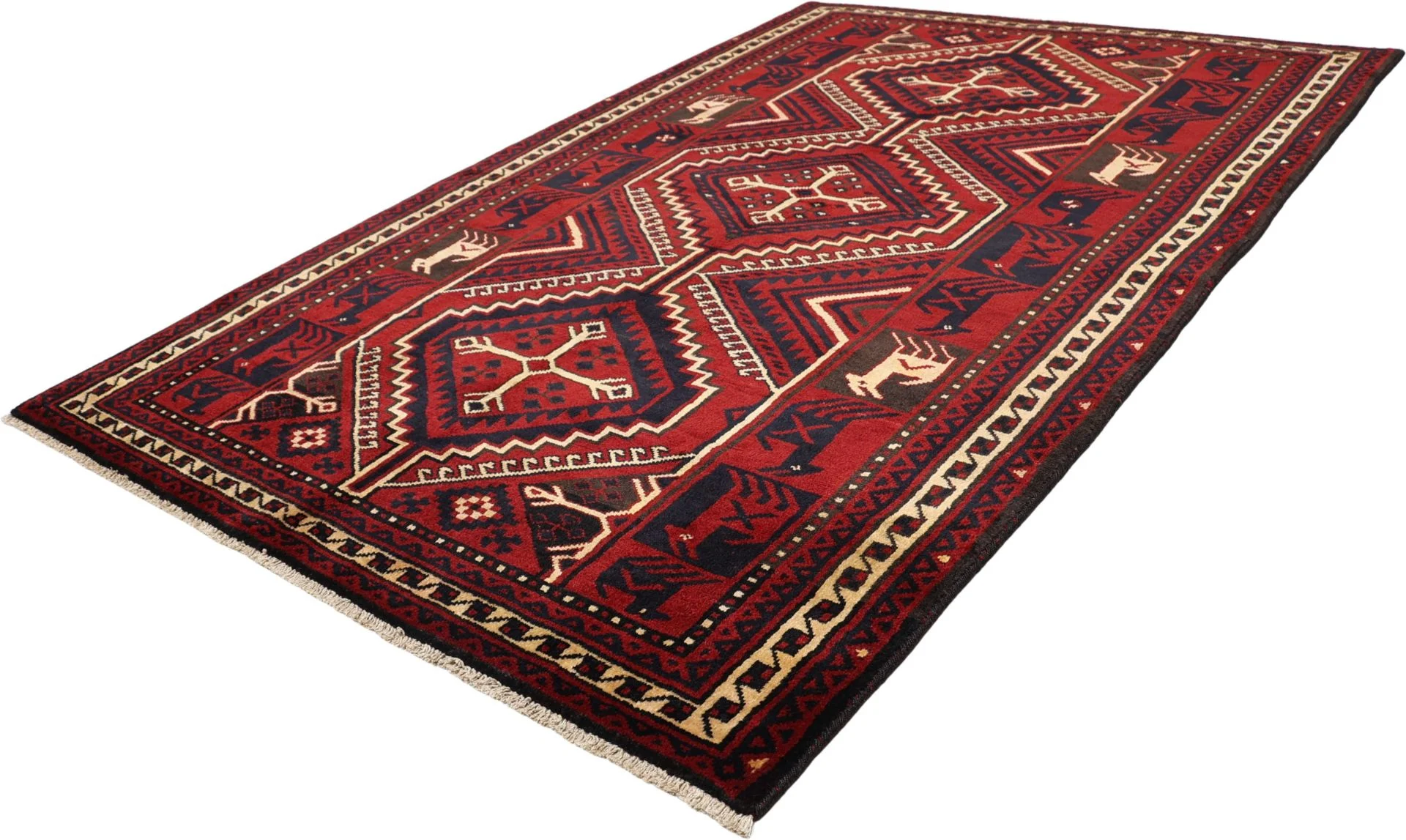 Shiraz Perserteppich 170 × 255 cm aus Wolle, handgeknüpft