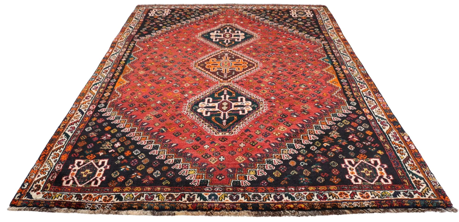 Shiraz Perserteppich 170 × 270 cm aus Wolle, handgeknüpft