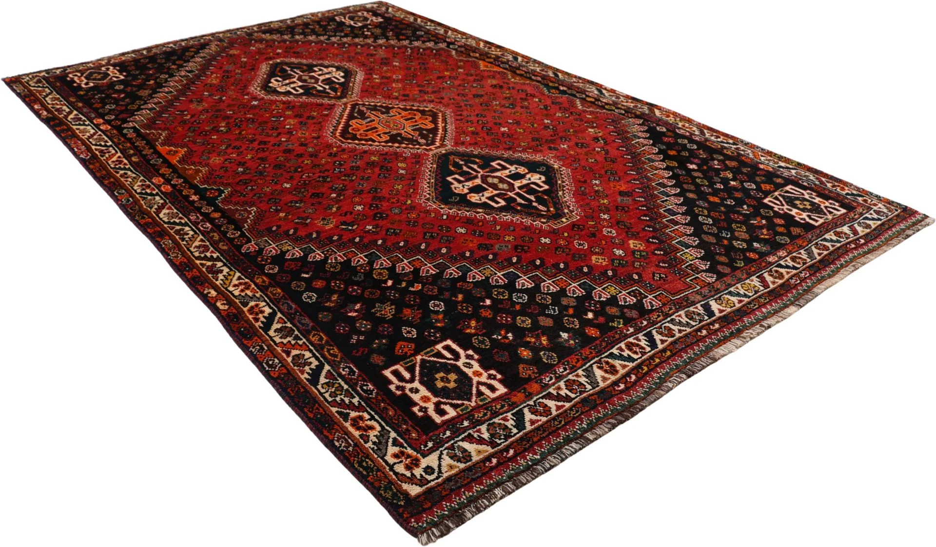 Shiraz Perserteppich 170 × 270 cm aus Wolle, handgeknüpft