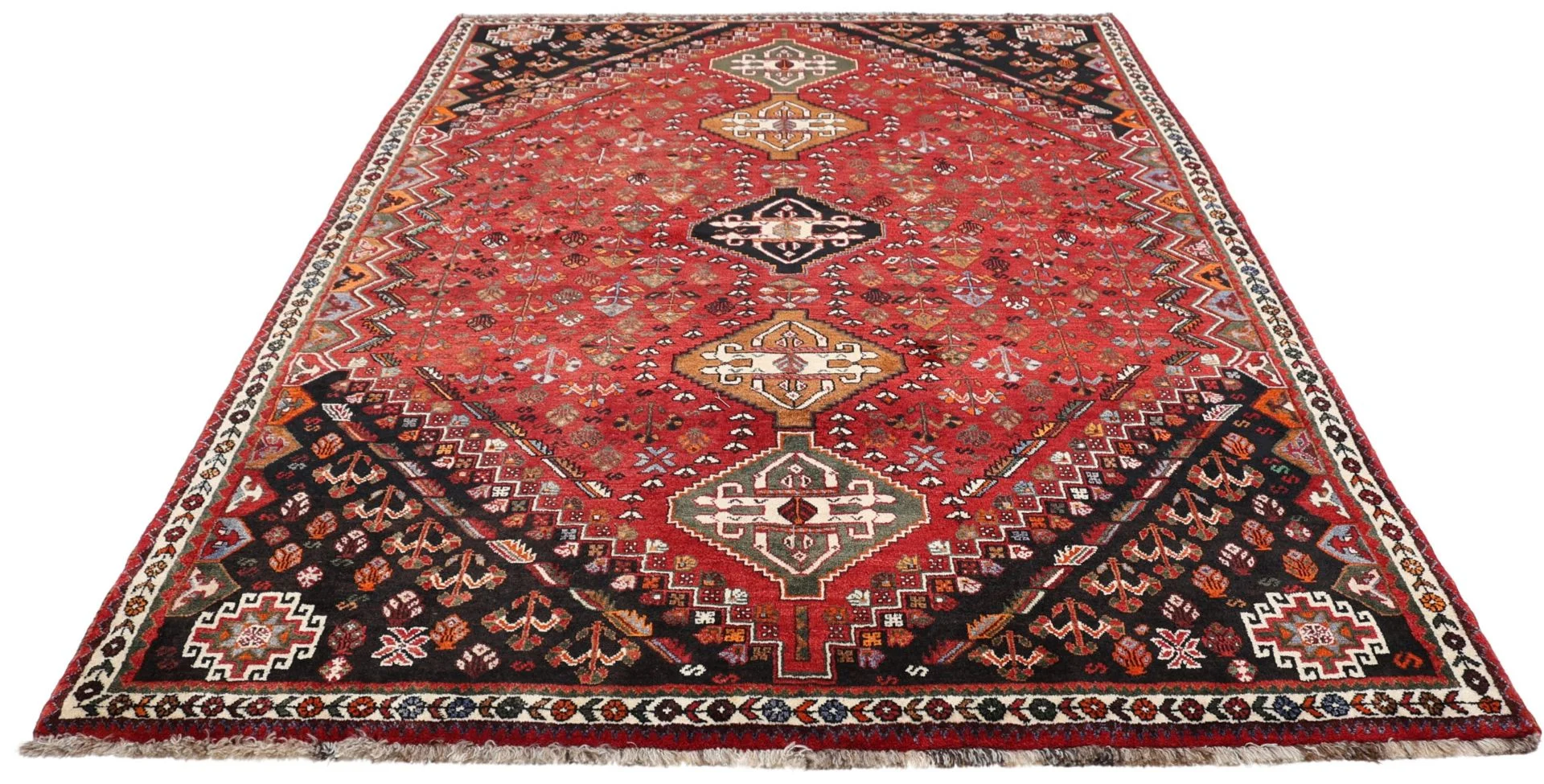Shiraz Perserteppich 175 × 250 cm aus Wolle, handgeknüpft