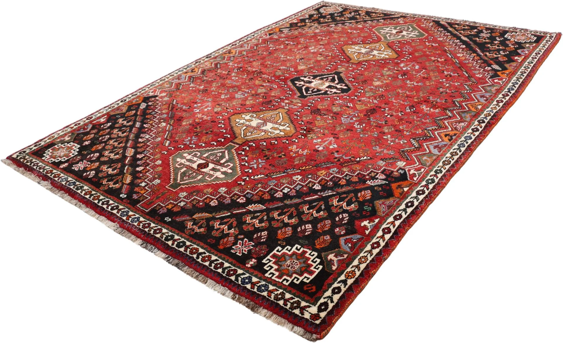 Shiraz Perserteppich 175 × 250 cm aus Wolle, handgeknüpft