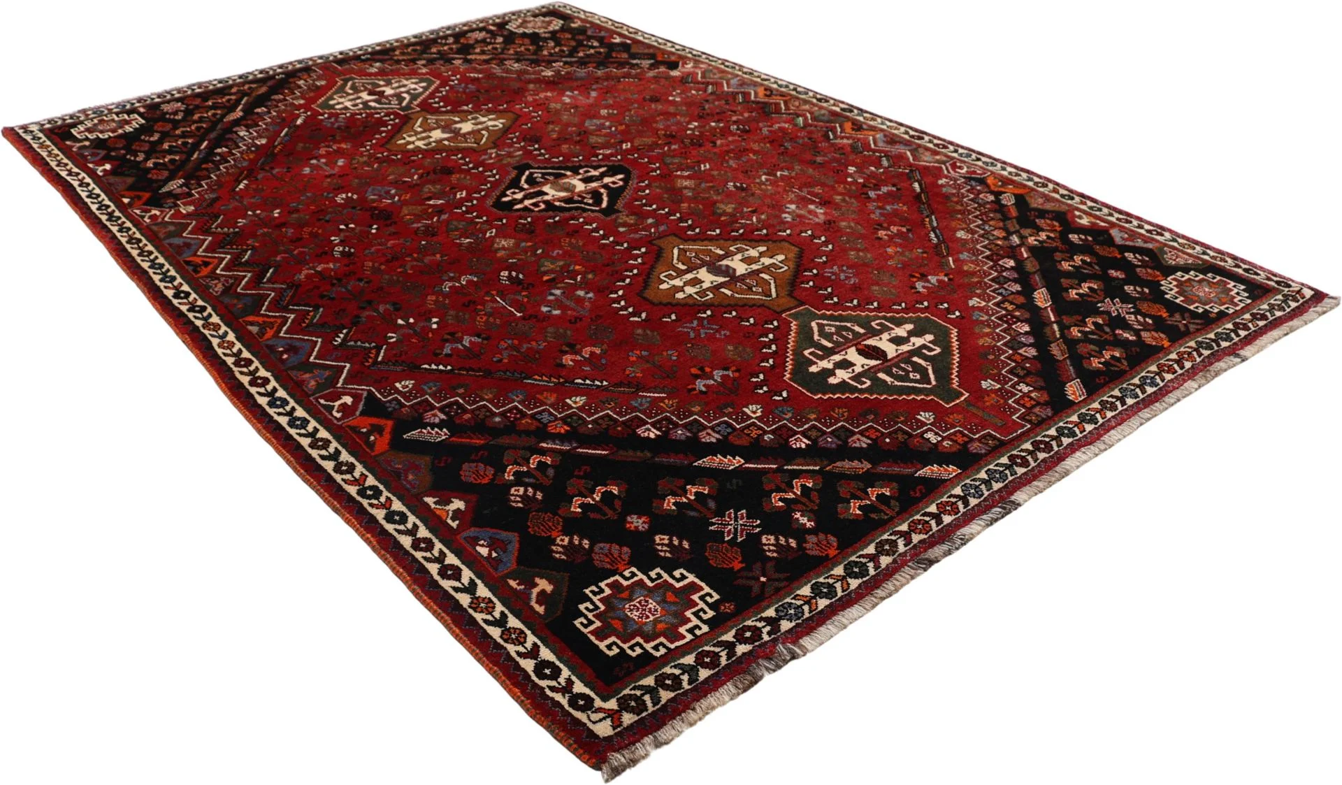 Shiraz Perserteppich 175 × 250 cm aus Wolle, handgeknüpft
