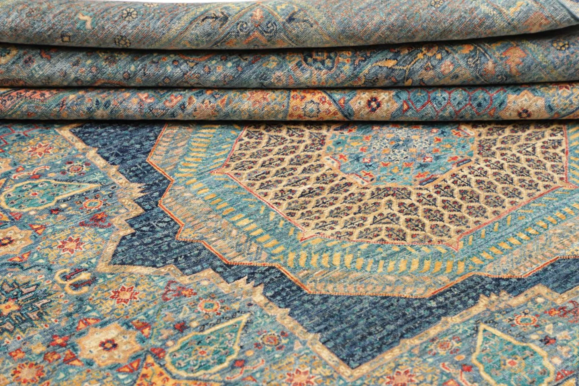 Mamluk Orientteppich 209 × 289 cm aus Wolle, handgeknüpft