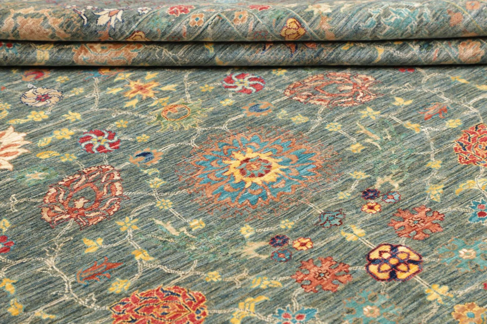 orientteppich-samarkand-248-x-298-cm-schurwolle-handgeknupft-48 Samarkand Orientteppich aus Pakistan, 248 × 298 cm