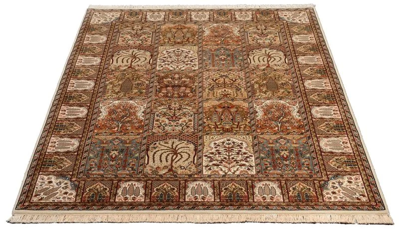 Handgeknüpfter Ghom Orientteppich, 151 × 220 cm, Wolle & Seide