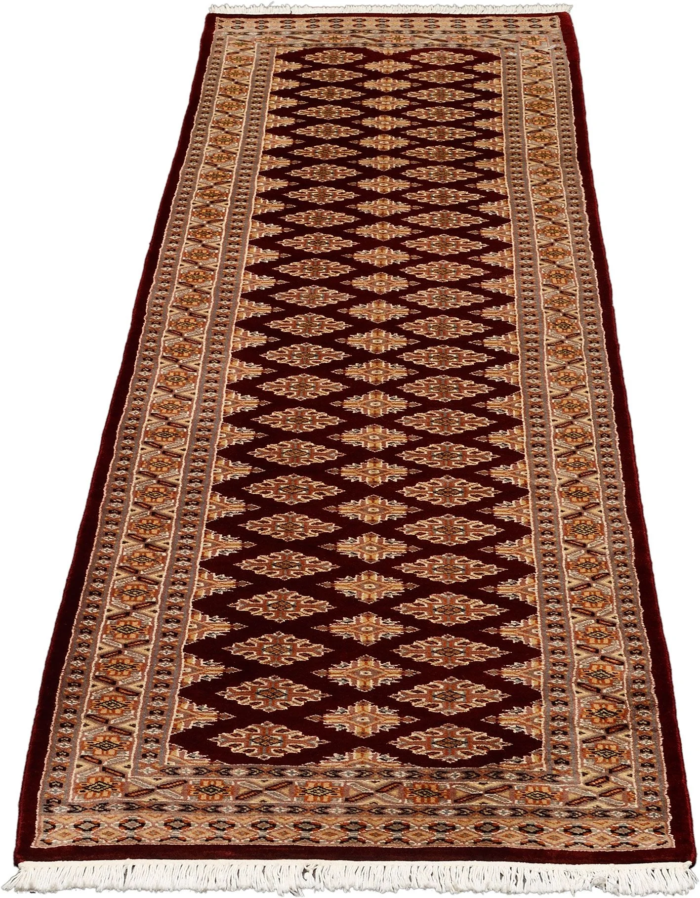 Orientteppich 79 × 301 cm aus Wolle & Seide, handgeknüpft