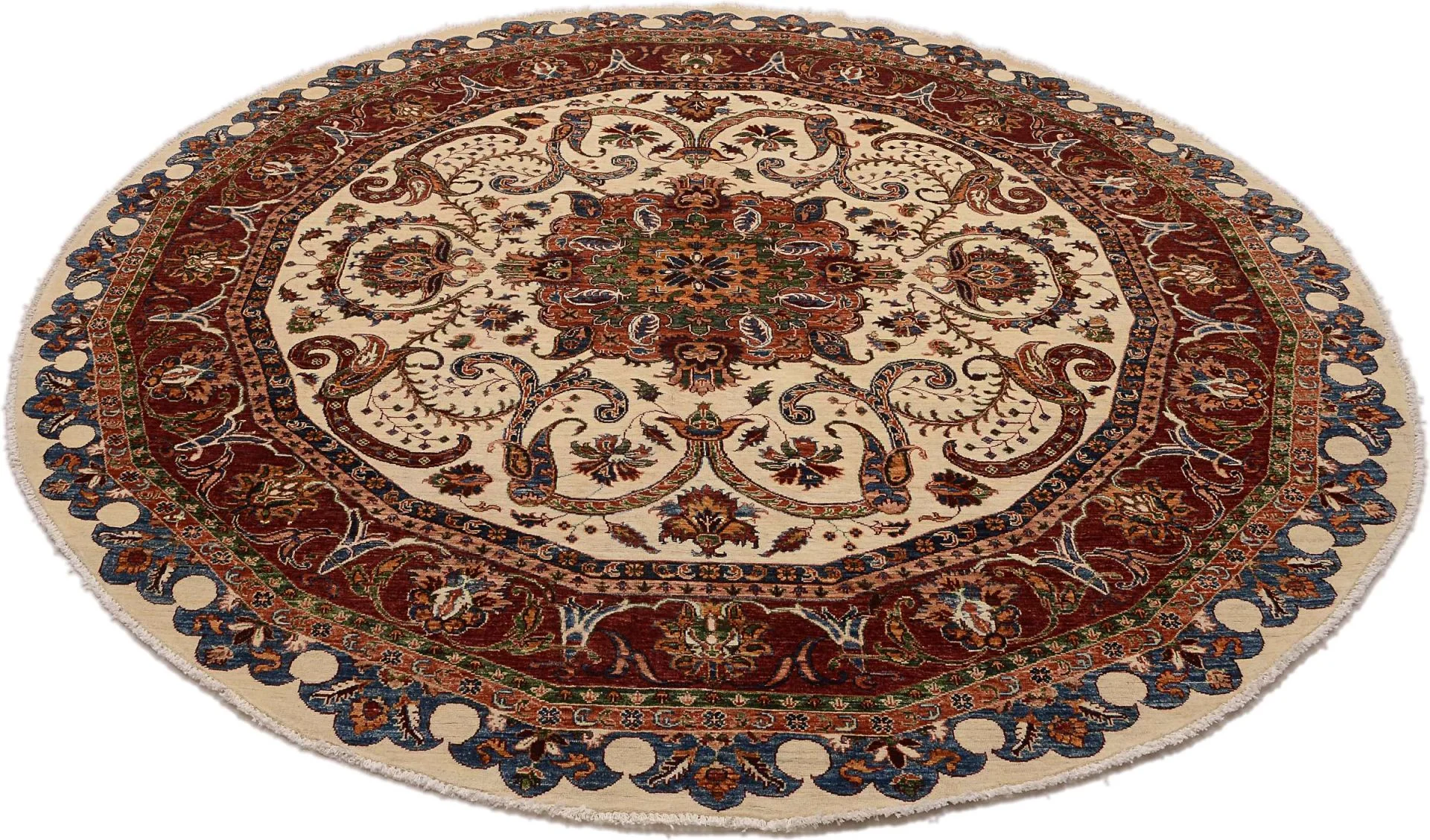 orientteppich-farahan-264-x-276-cm-schurwolle-handgeknupft-rund-1 Ziegler Orientteppich aus Pakistan, 264 × 276 cm