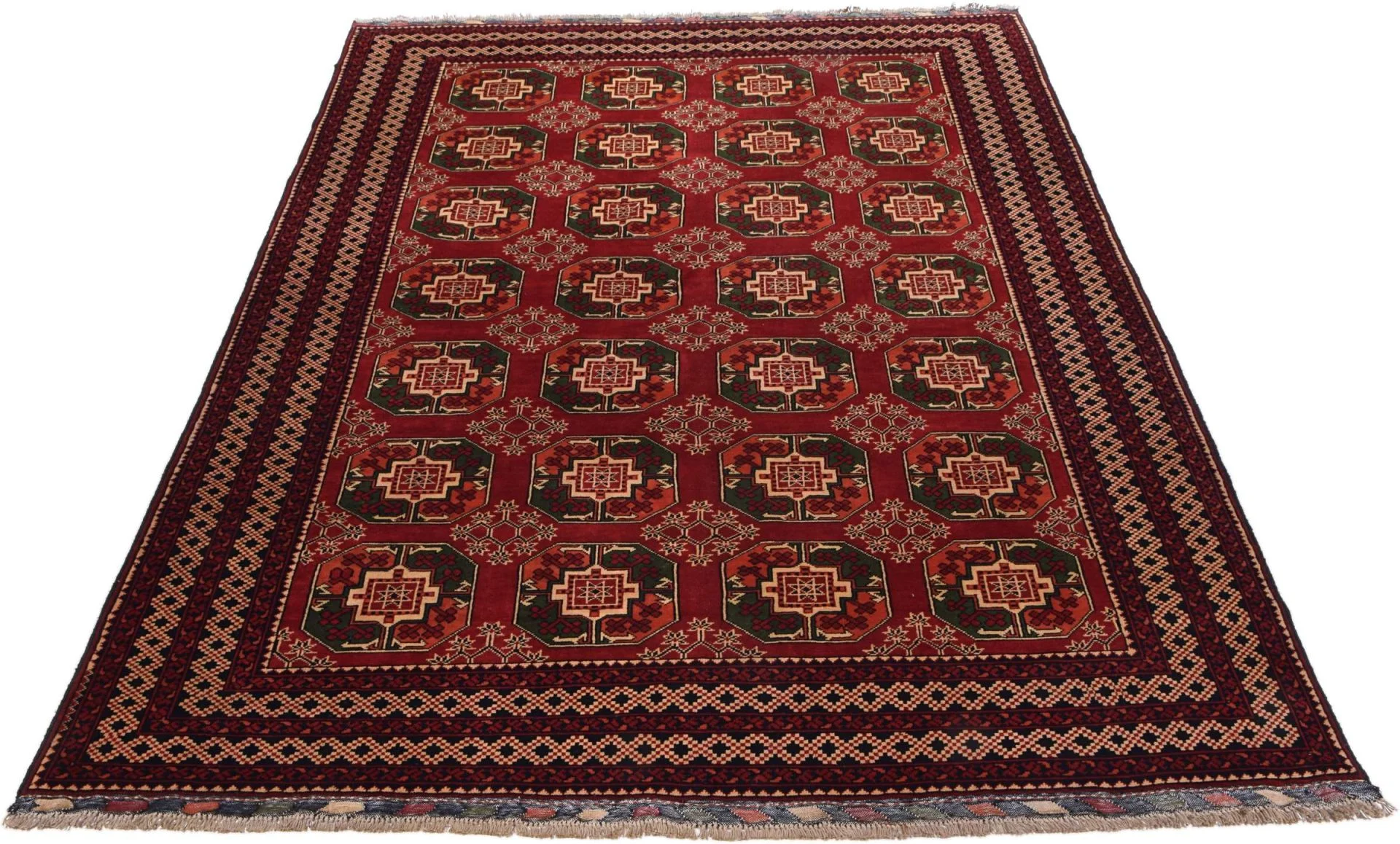 Handgeknüpfter Turkmen Orientteppich, 198 × 288 cm, Wolle