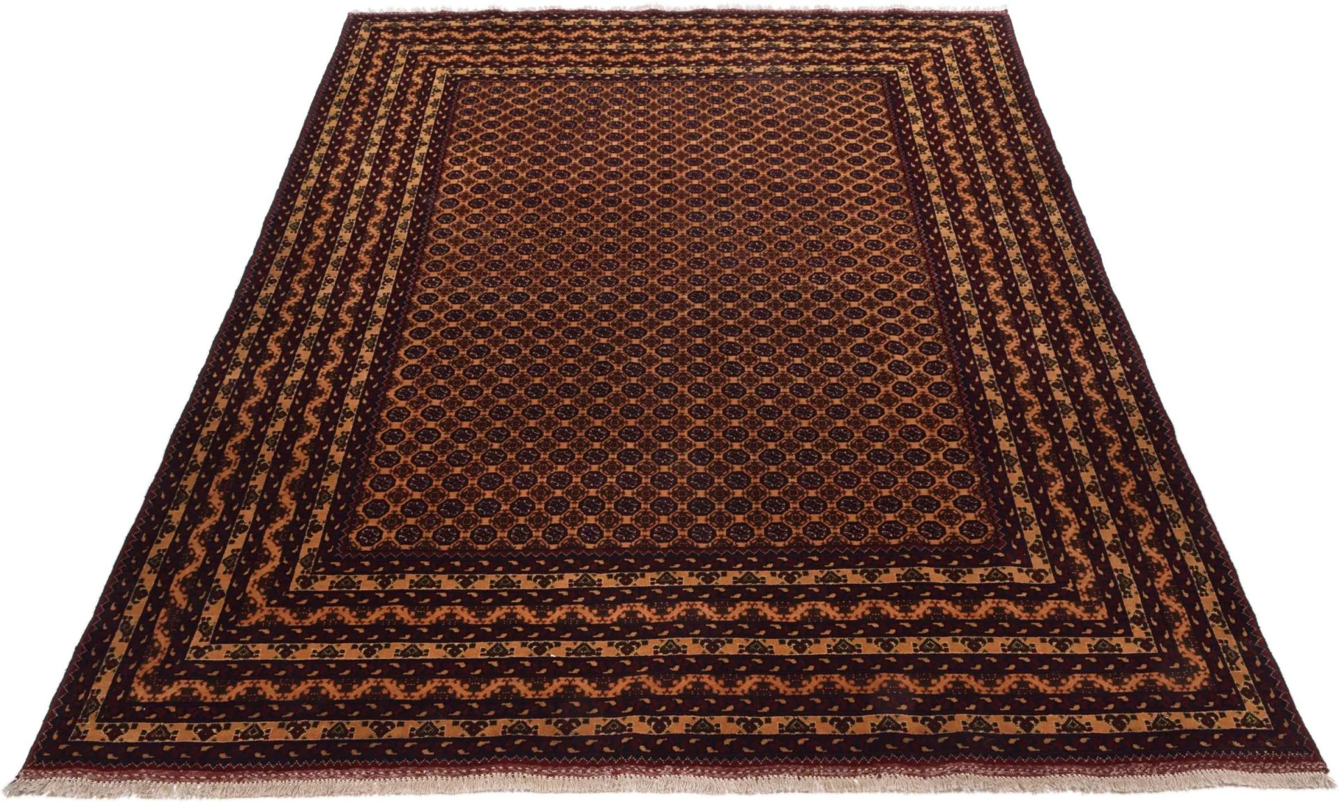 Orientteppich 197 × 291 cm aus Wolle, handgeknüpft