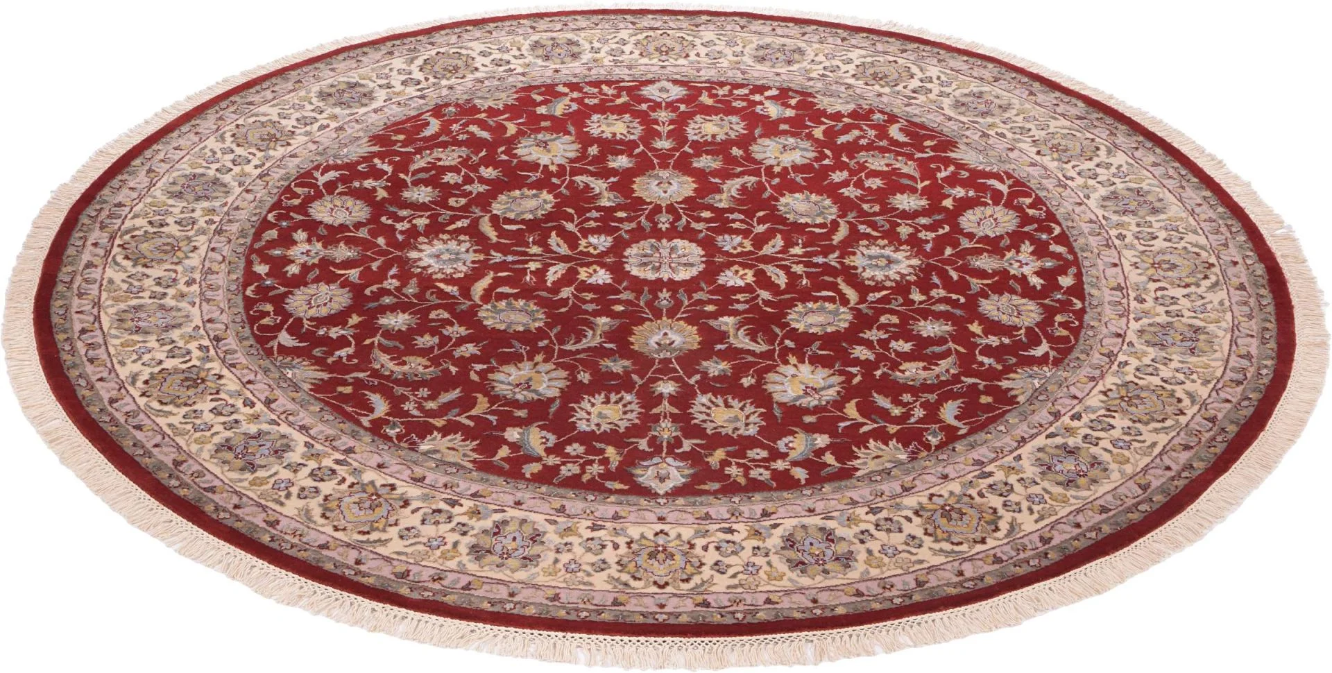 orientteppich-tabriz-200-x-200-cm-schurwolle-handgeknupft-rund-8 Handgeknüpfter Täbriz Orientteppich 200 × 200 cm