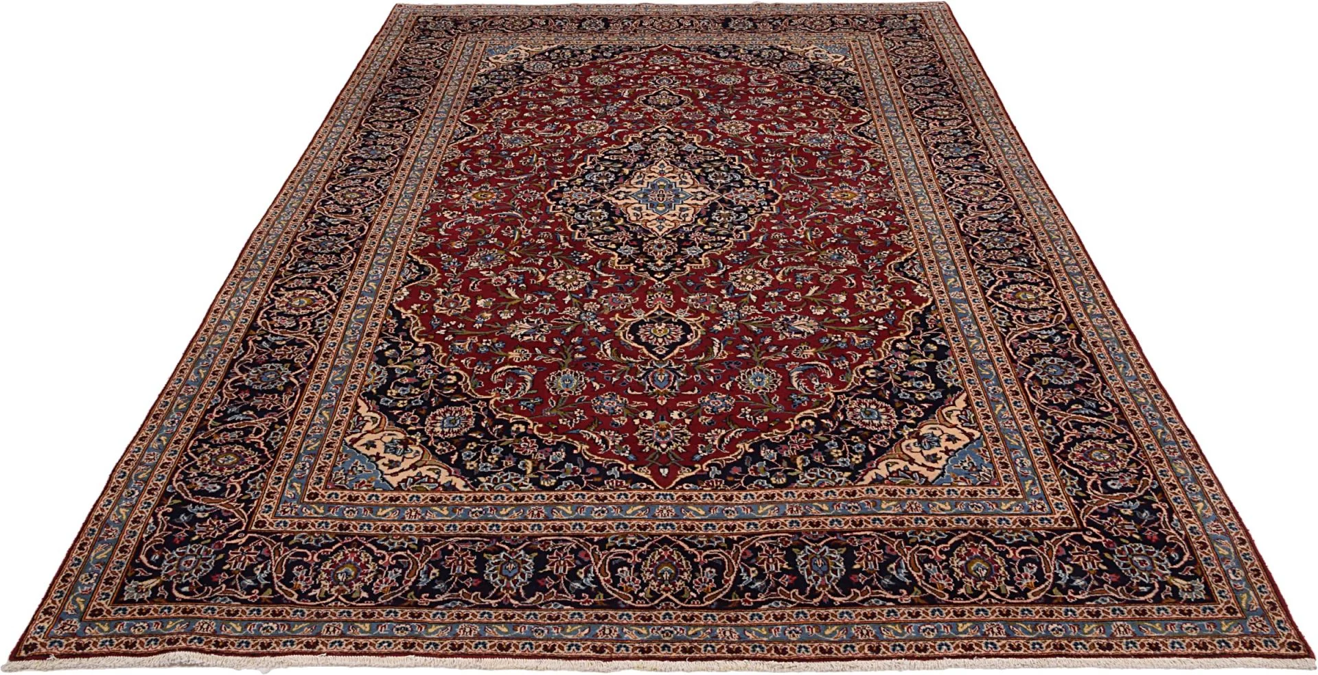 Handgeknüpfter Kashan Perserteppich 248 × 380 cm