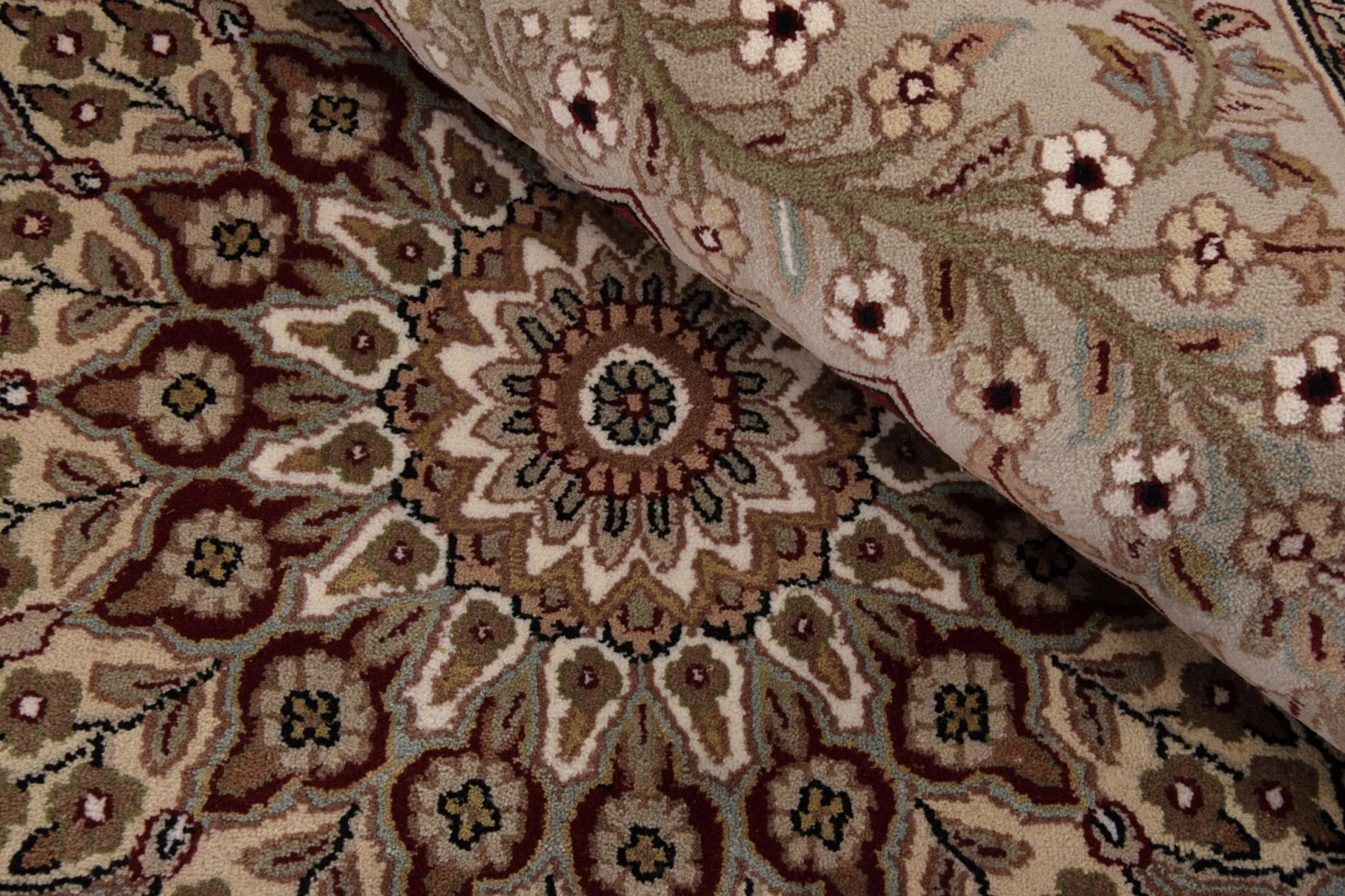 orientteppich-tabriz-275-x-371-cm-baumwolle-handgeknupft-fein-3 Täbriz Orientteppich aus Indien, 275 × 371 cm