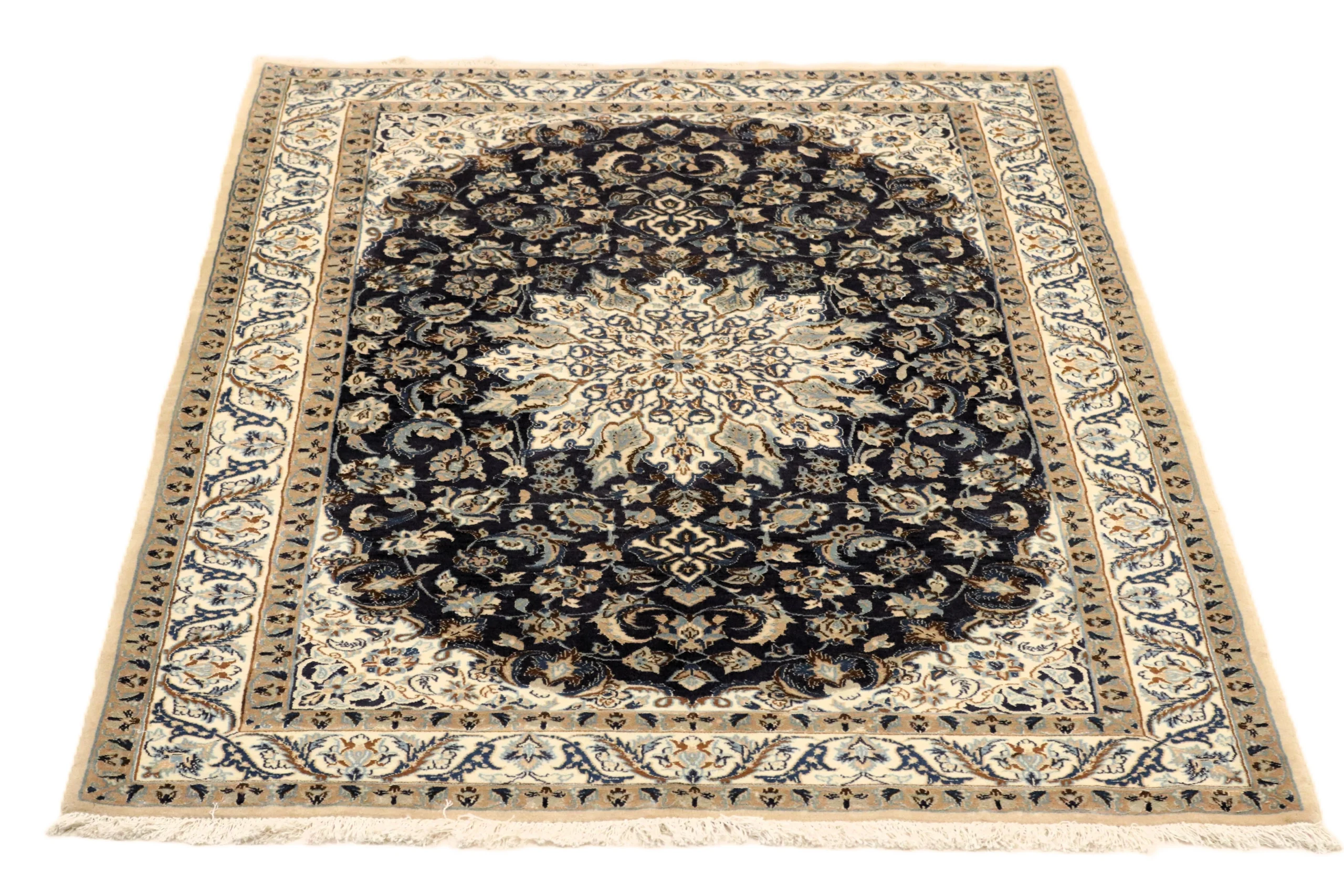 Handgeknüpfter Nain Perserteppich, 203 × 134 cm, Wolle