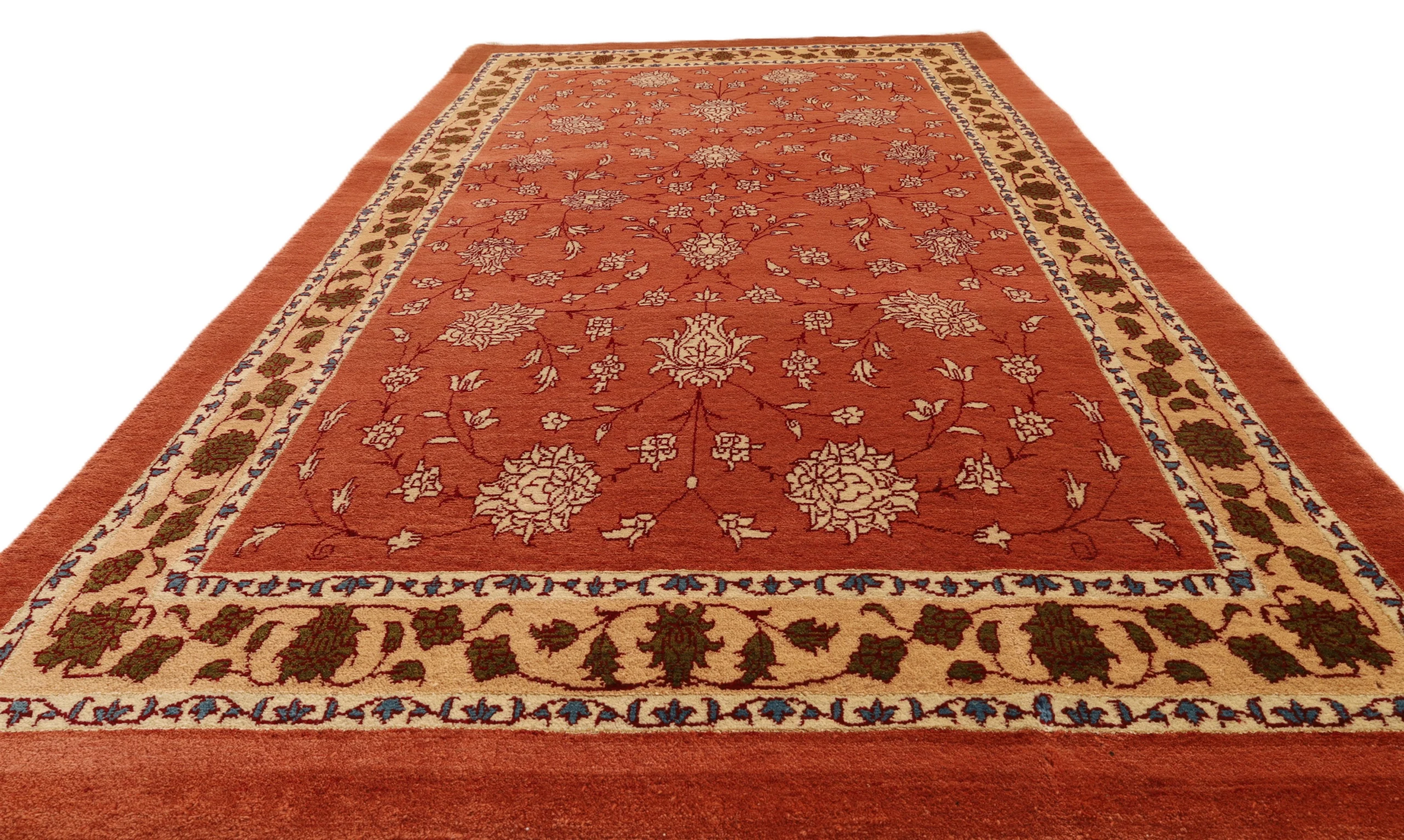Kashmar Perserteppich 203 × 119 cm aus Wolle & Seide, handgeknüpft