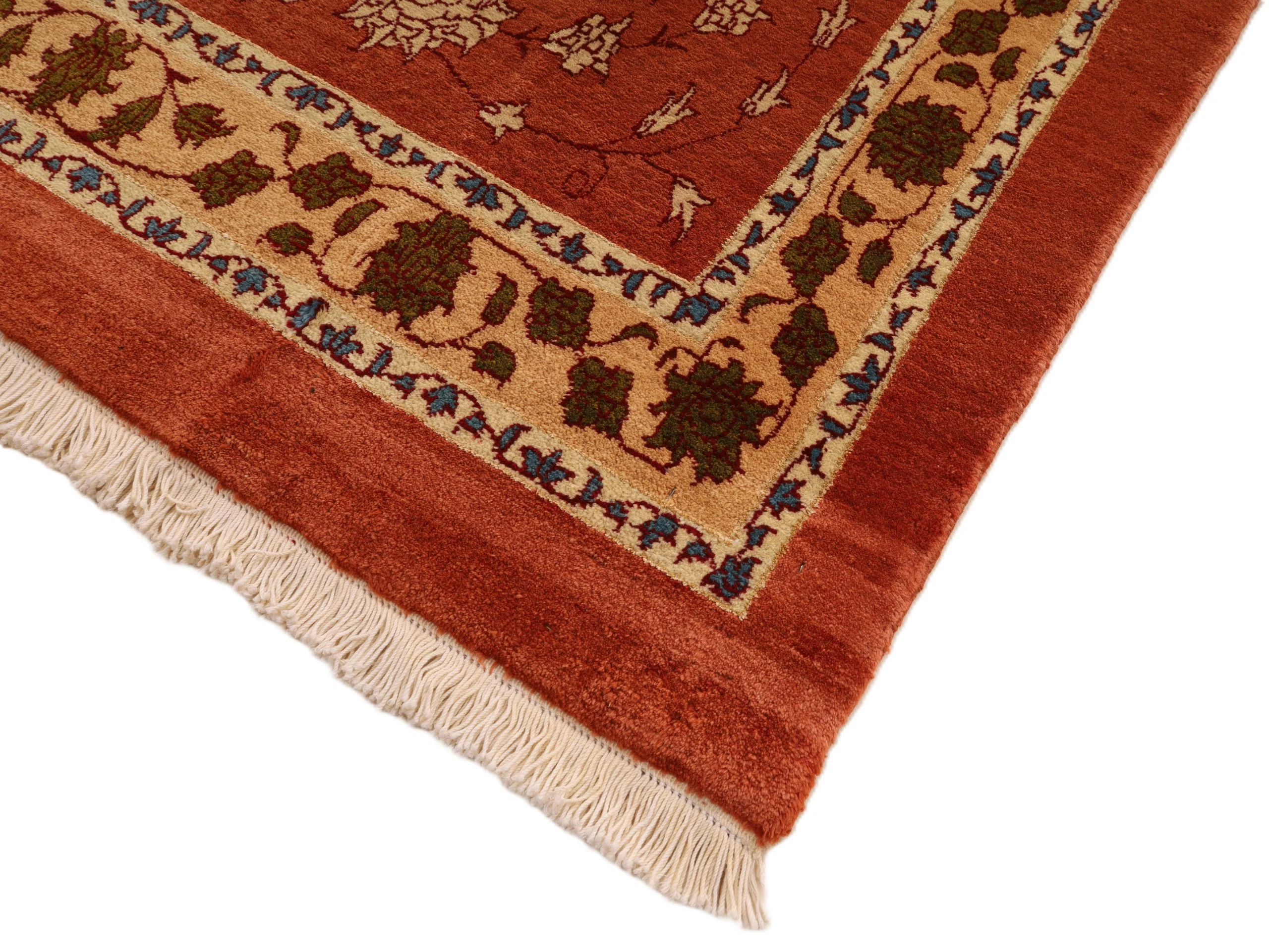 Kashmar Perserteppich 203 × 119 cm aus Wolle & Seide, handgeknüpft