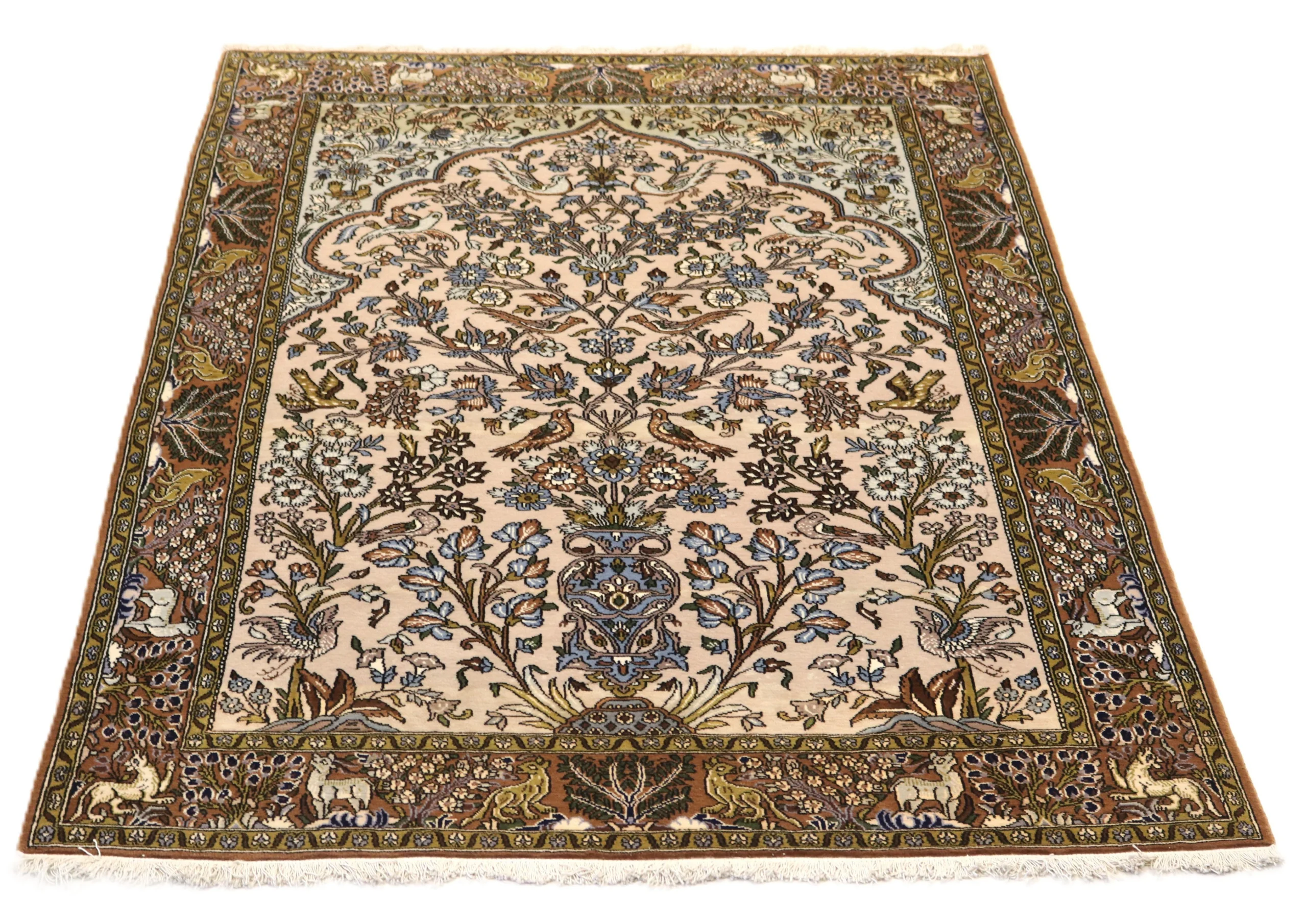 Ghom Perserteppich aus Iran, 214 × 140 cm